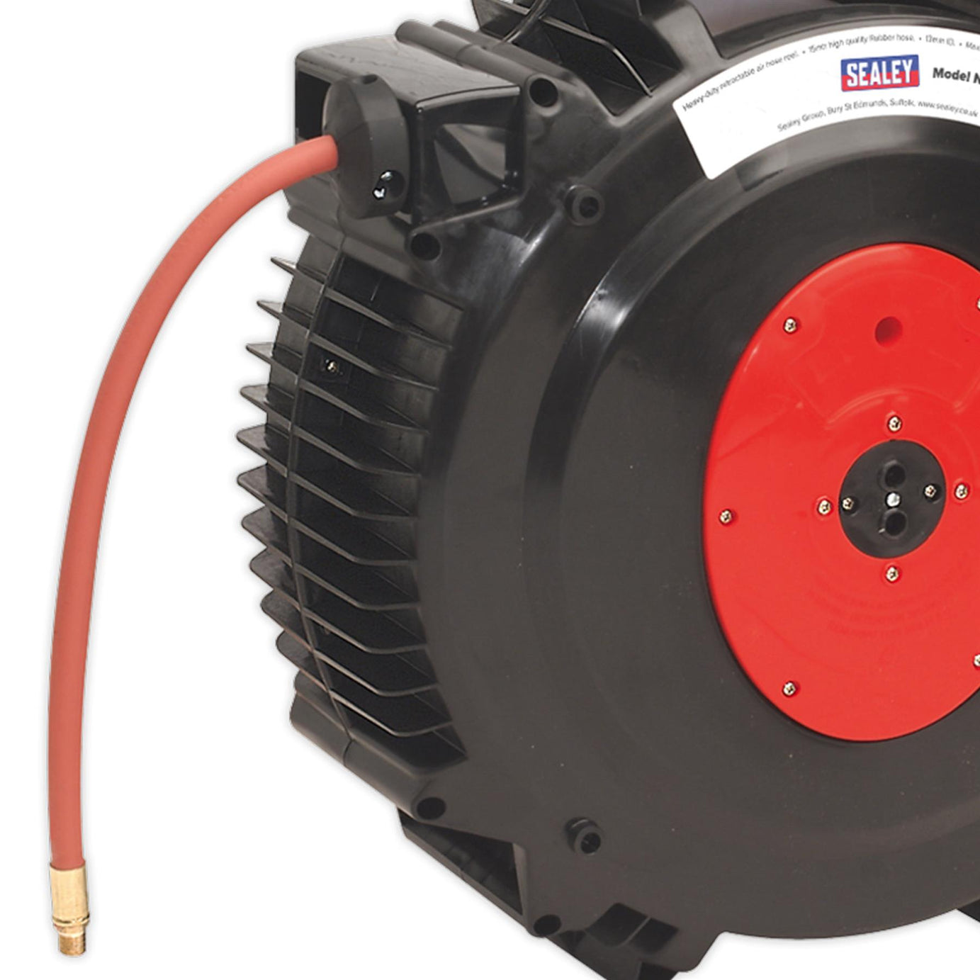 Sealey Retractable Air Hose Reel 15m 13mm ID Rubber Hose