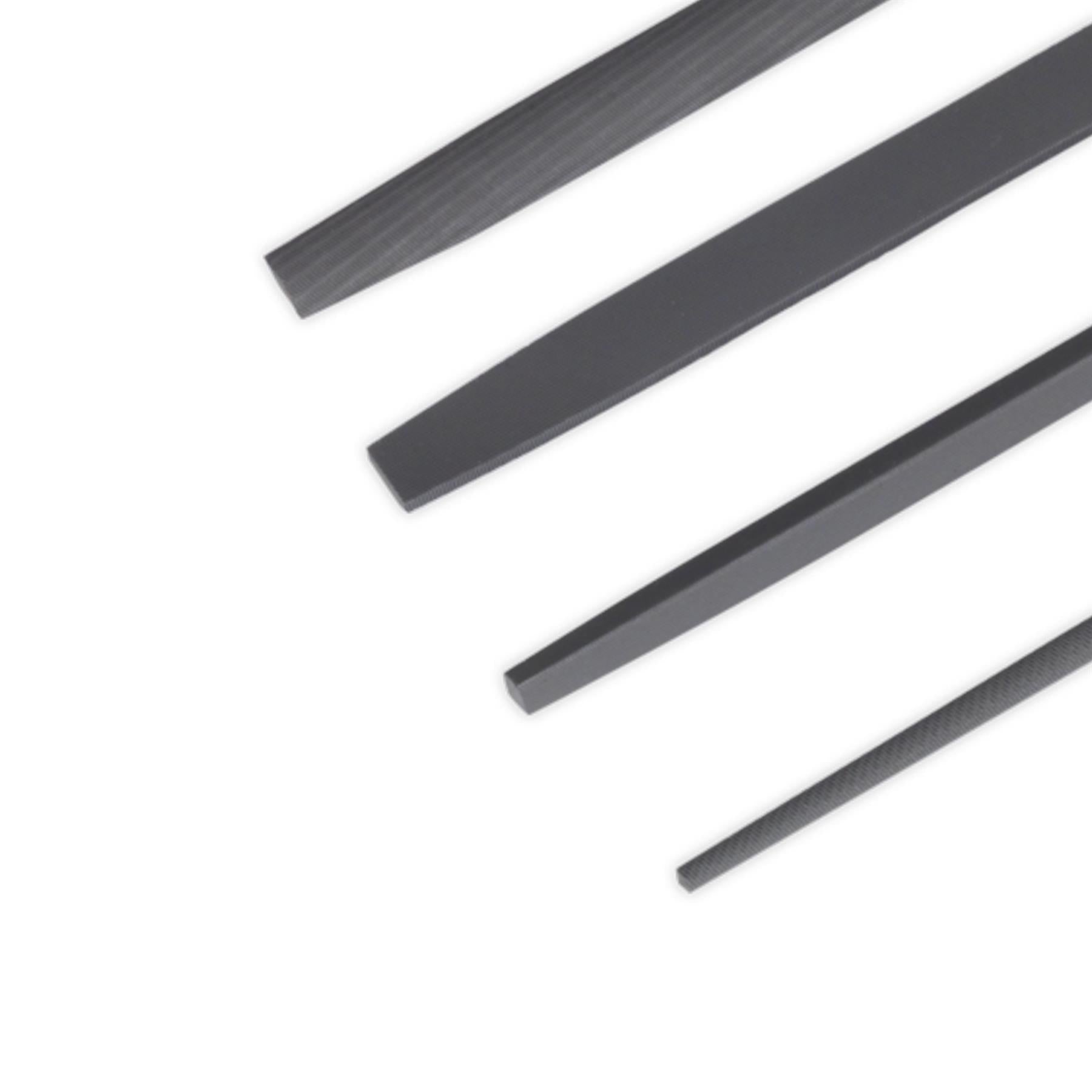 Sealey File Set 4pc 200mm Soft Grip Handles