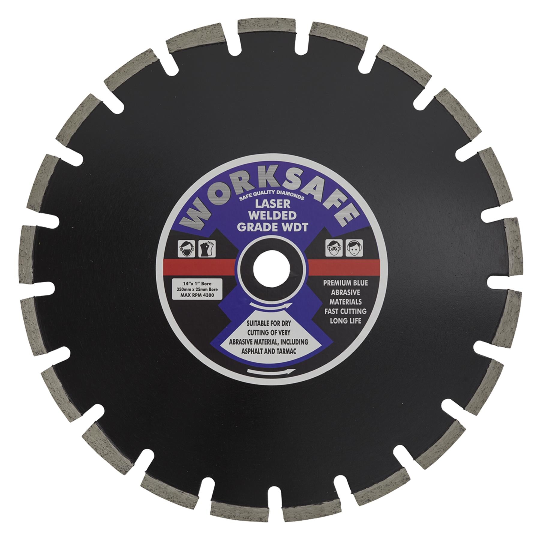 Asphalt/Tarmac Diamond Blade 350 x 25mm. Sealey