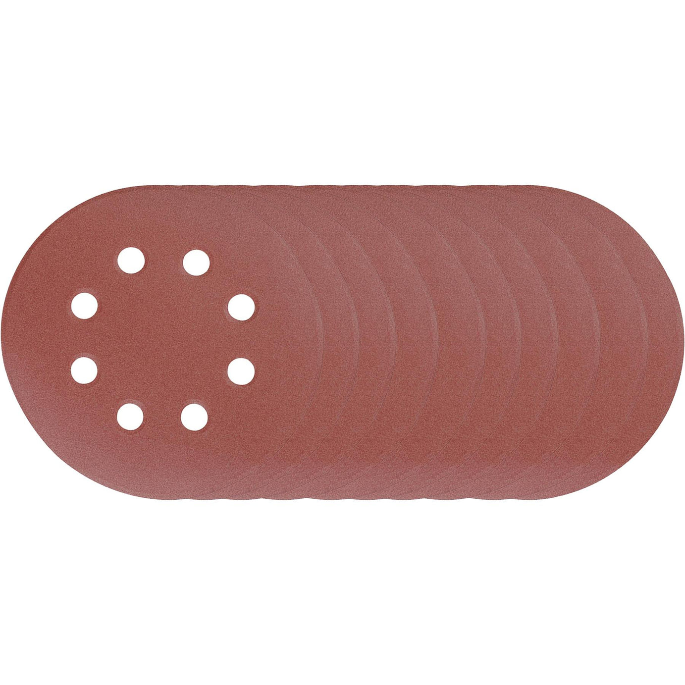 Punched Sanding Discs 125mm 10Pk Grit 40 Hook & Loop Aluminium Oxide DIY