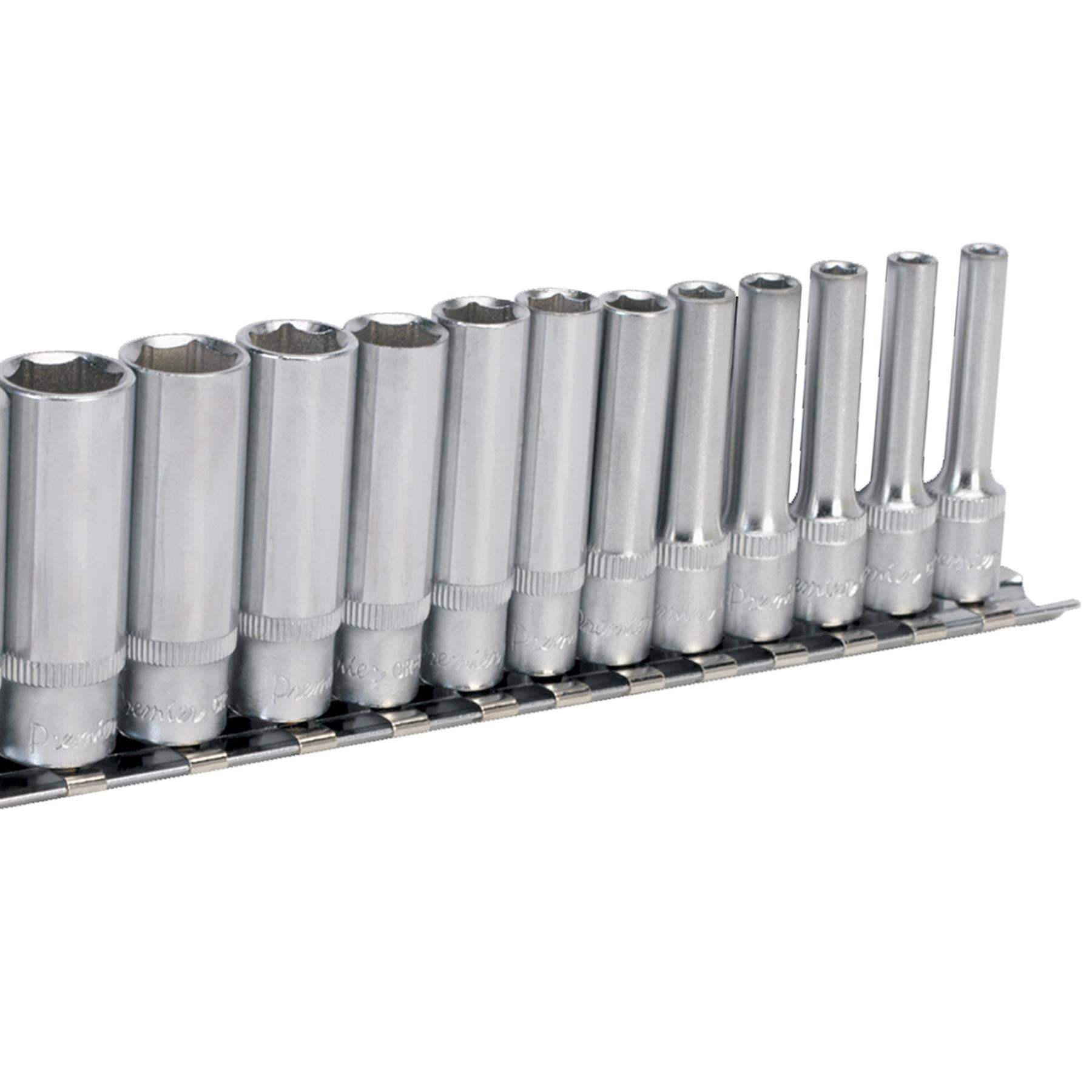 Sealey Socket Set 13pc 1/4"Sq Drive 6pt Deep WallDrive Metric