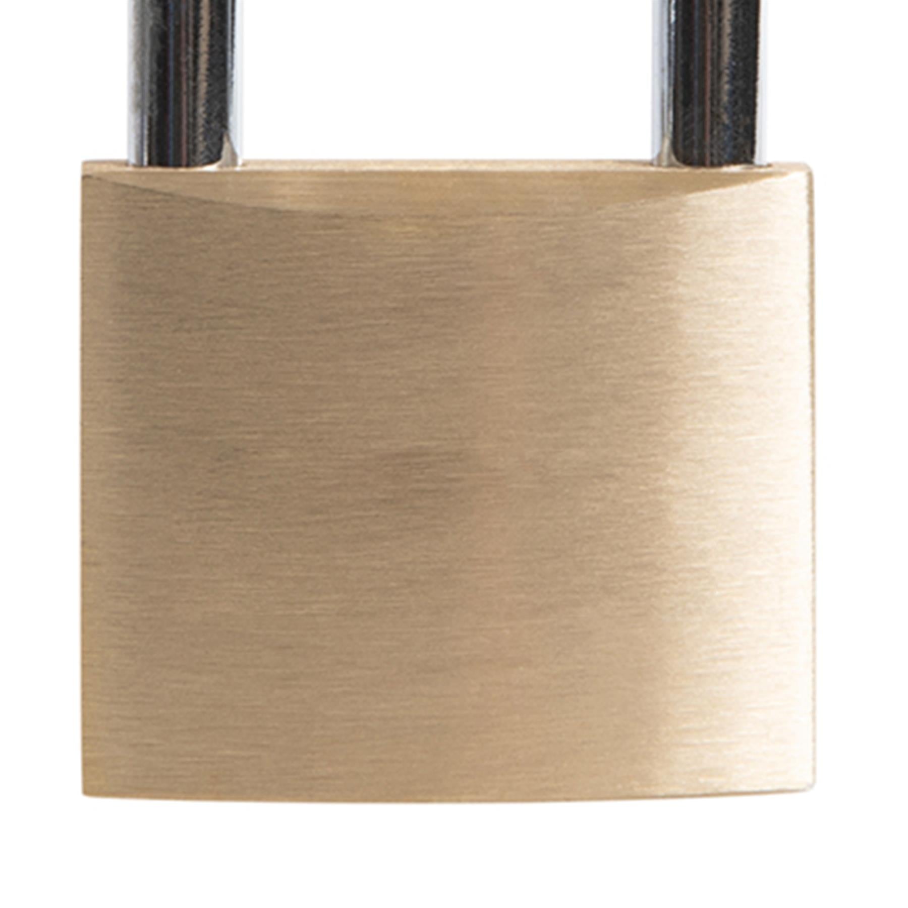 Brass Padlock Long Shackle 40mm Chrome-Plated Steel Shackle & Multi-Pin Tumbler