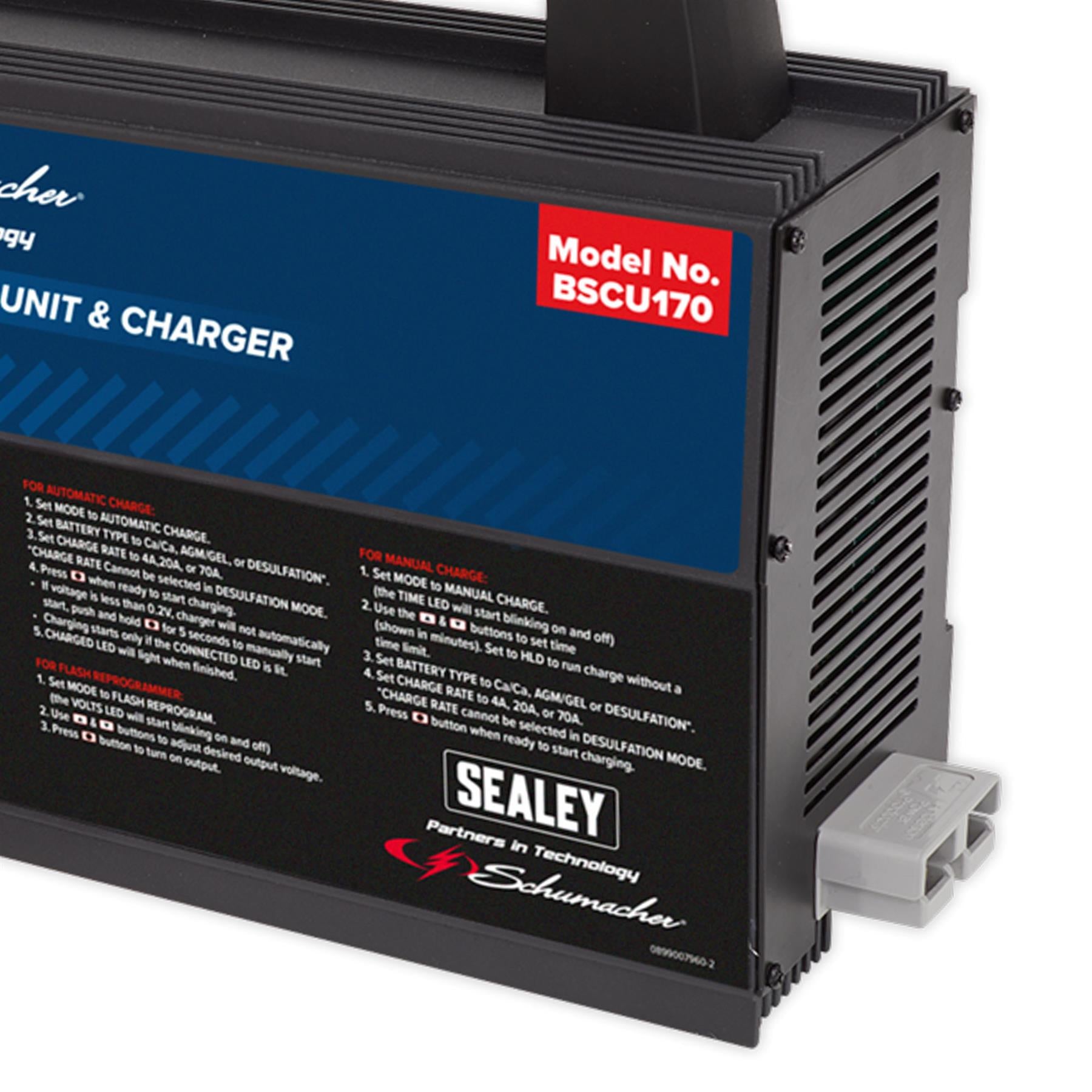 Sealey Schumacher Battery Support Unit & Charger - 12V 100A