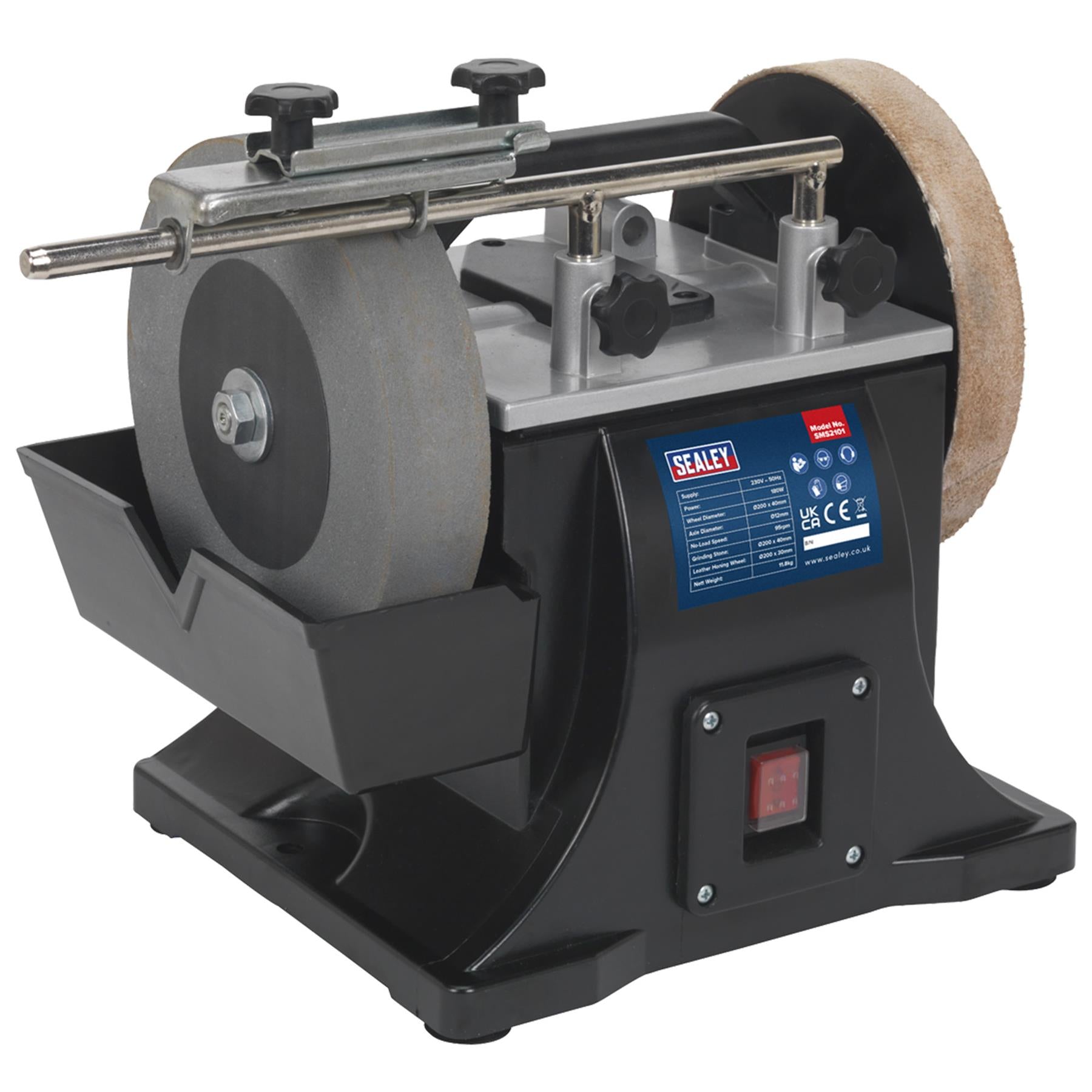 Sealey Sharpener 200mm with Honing Wheel For HSS tools