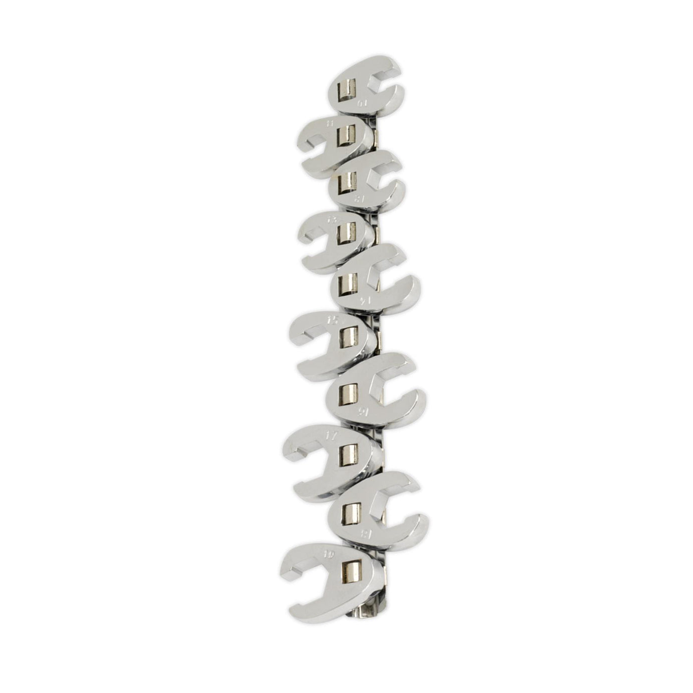 Sealey Crow's Foot Wrench Set 10pc Flare Nut 3/8"Sq Drive Metric
