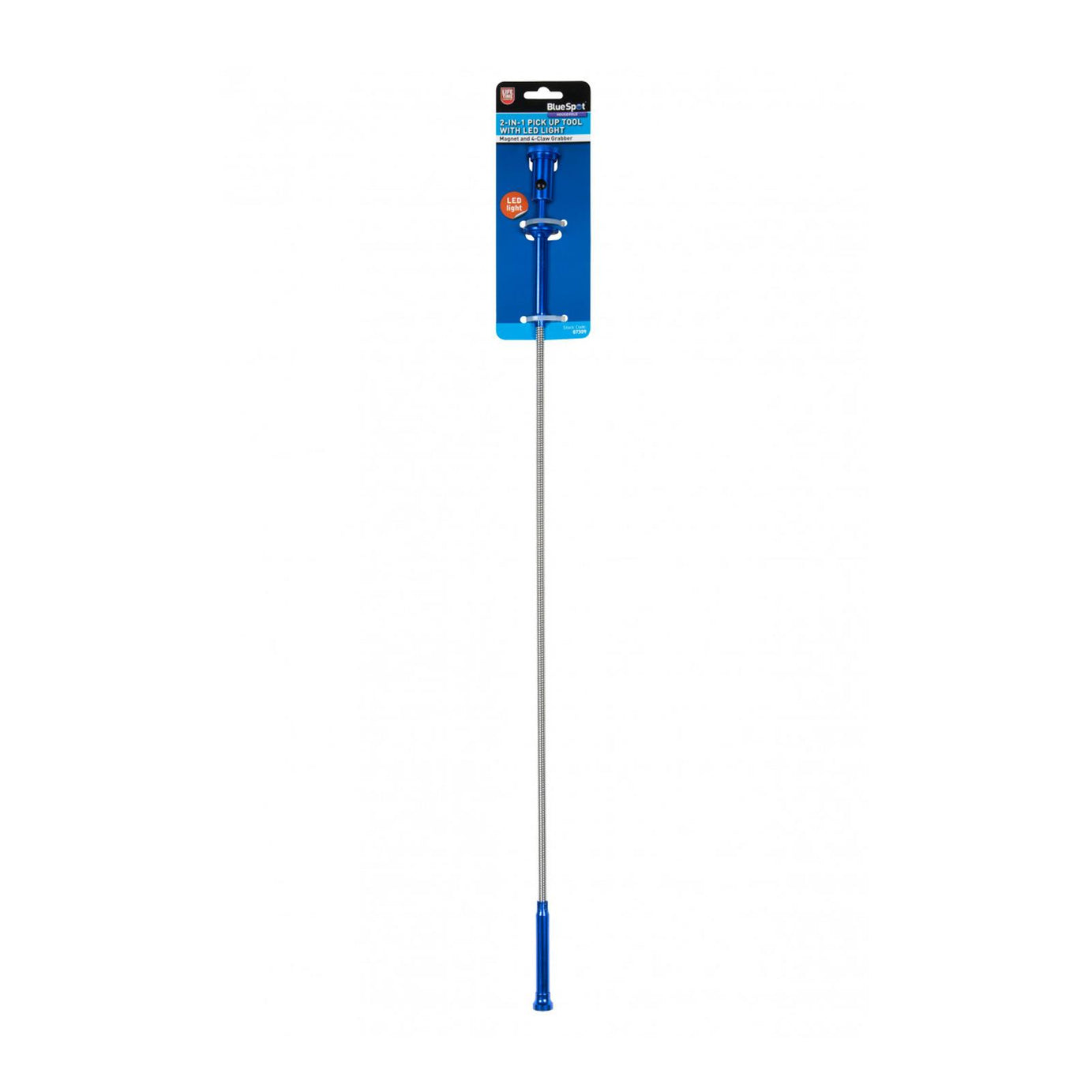 BlueSpot Tools 2-in-1 Pick Up Tool With LED Light, 560mm Long Flexible