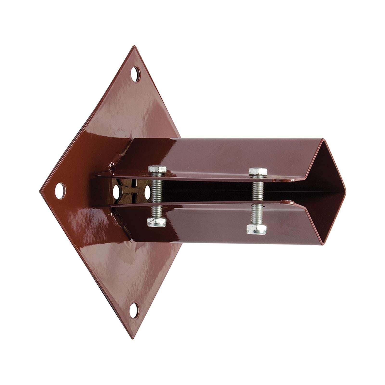 Fence Post Support Bolt Down 2" 50mm Garden Holder Like Metpost Bolt Grip Brown 1PC