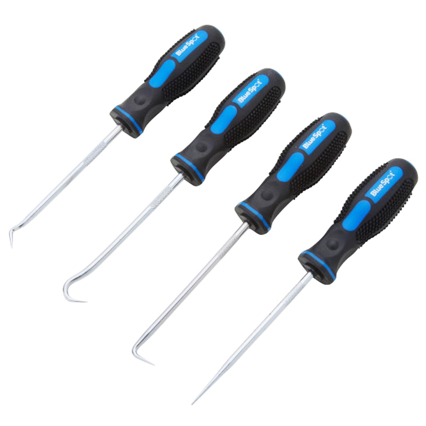 BlueSpot 4pc Pick And Hook Probe Set O Ring Seal Remover With Soft Anti Slip