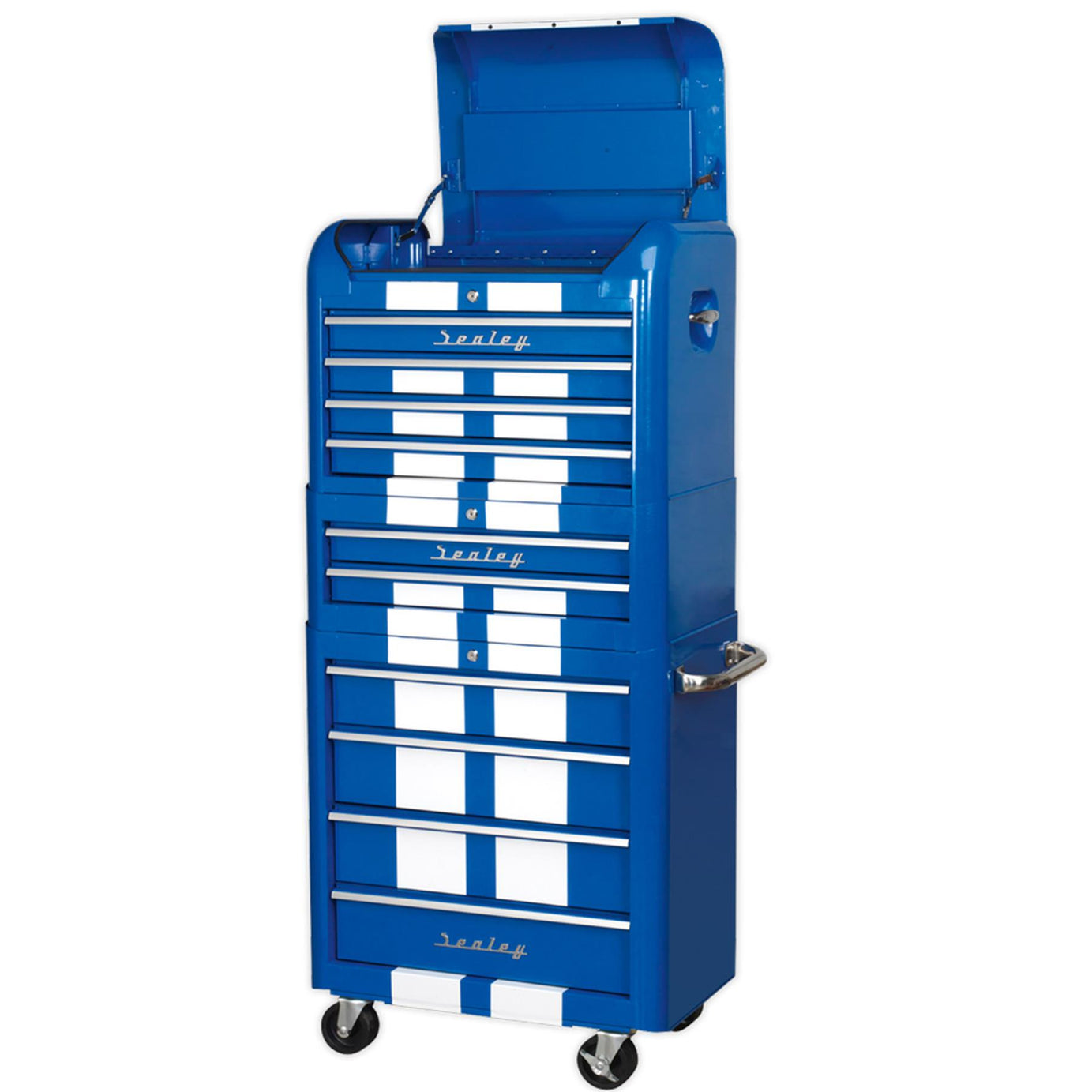 Sealey Retro Style Combination 10 Drawer - Blue/White Stripes
