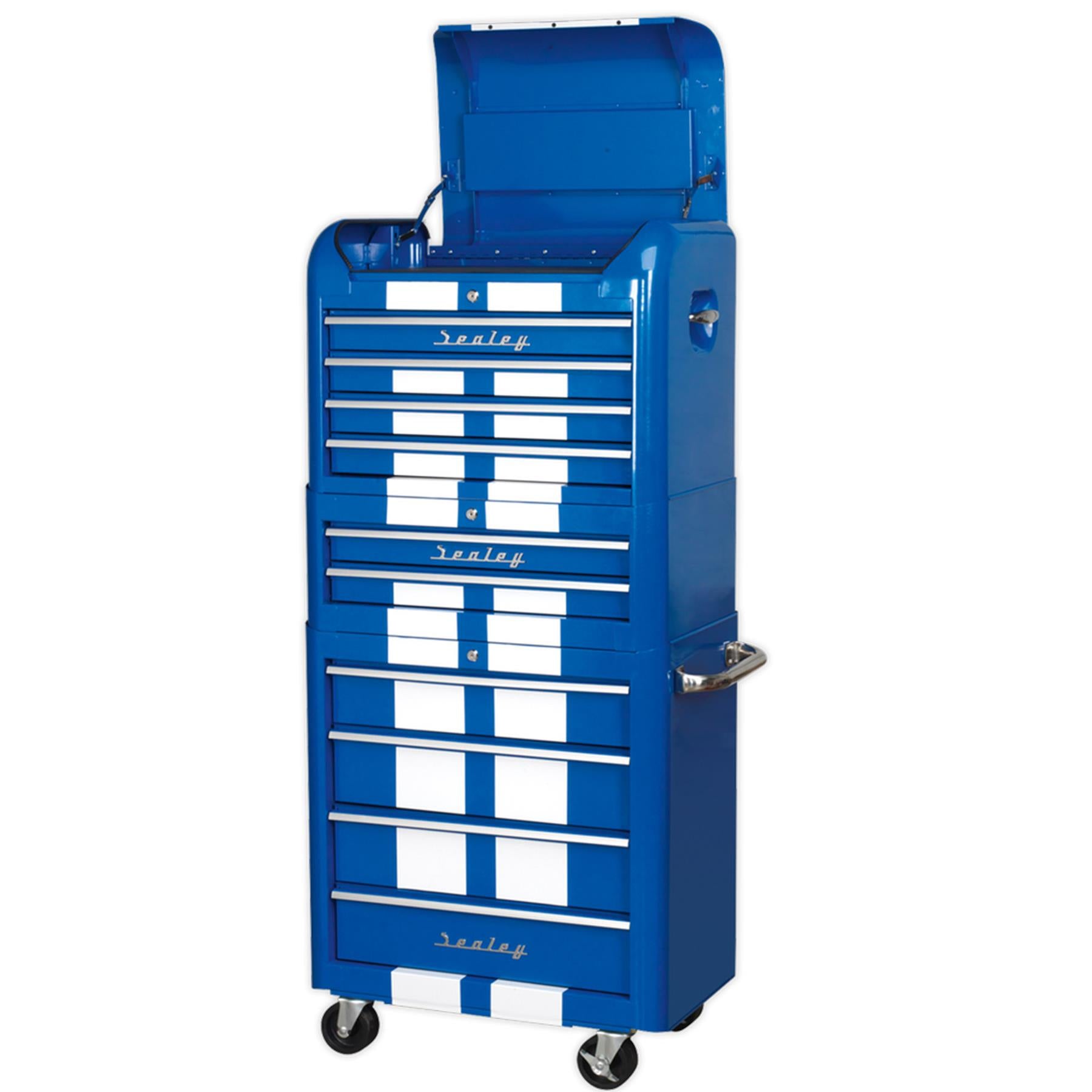 Sealey Retro Style Combination 10 Drawer - Blue/White Stripes