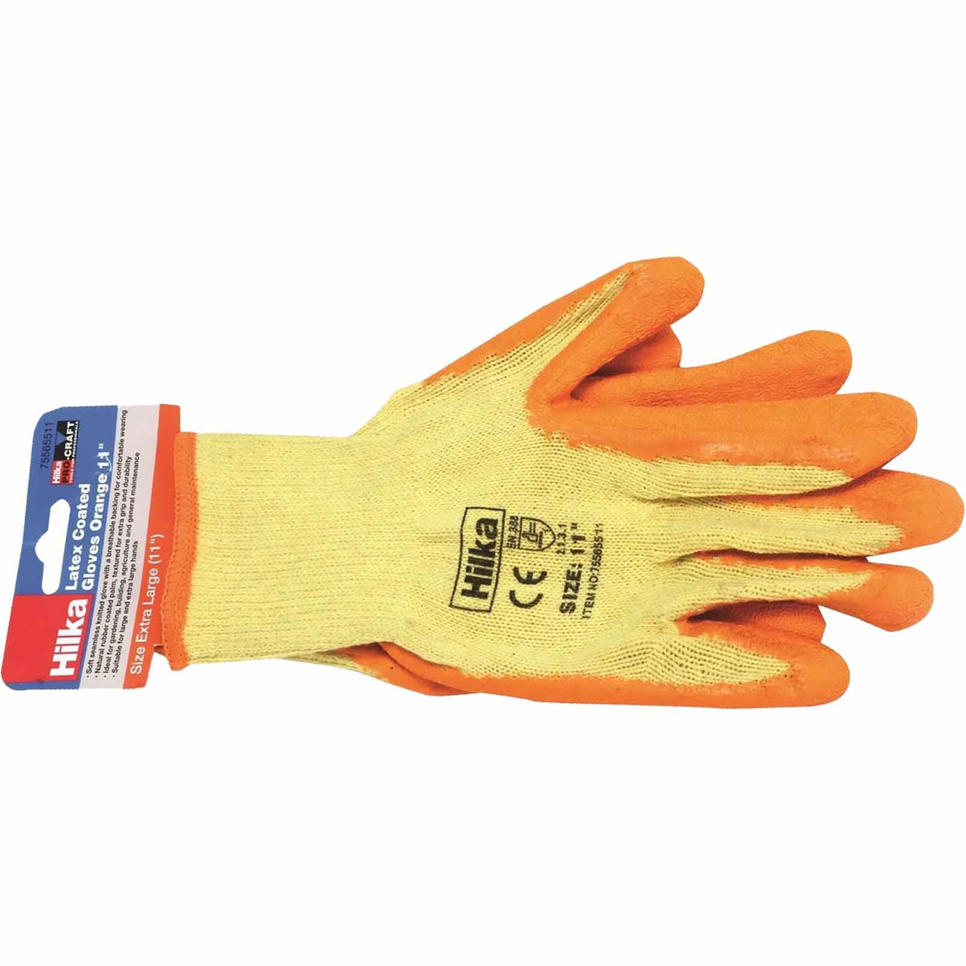 Orange Latex Coated Work Gloves