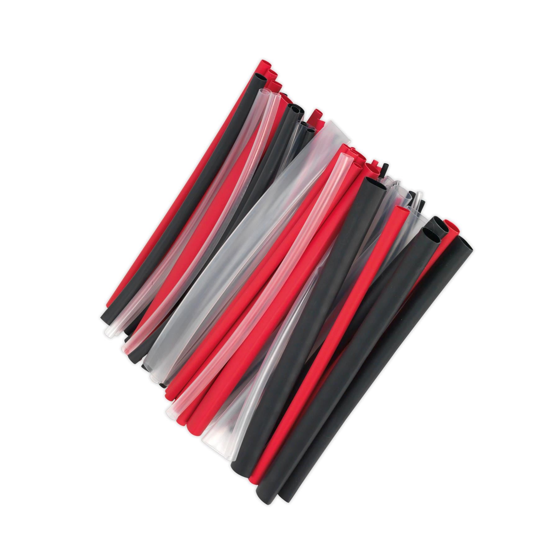 Sealey Heat Shrink Tubing Asstmt 72pc Mixed Colours Adh Lined 200mm