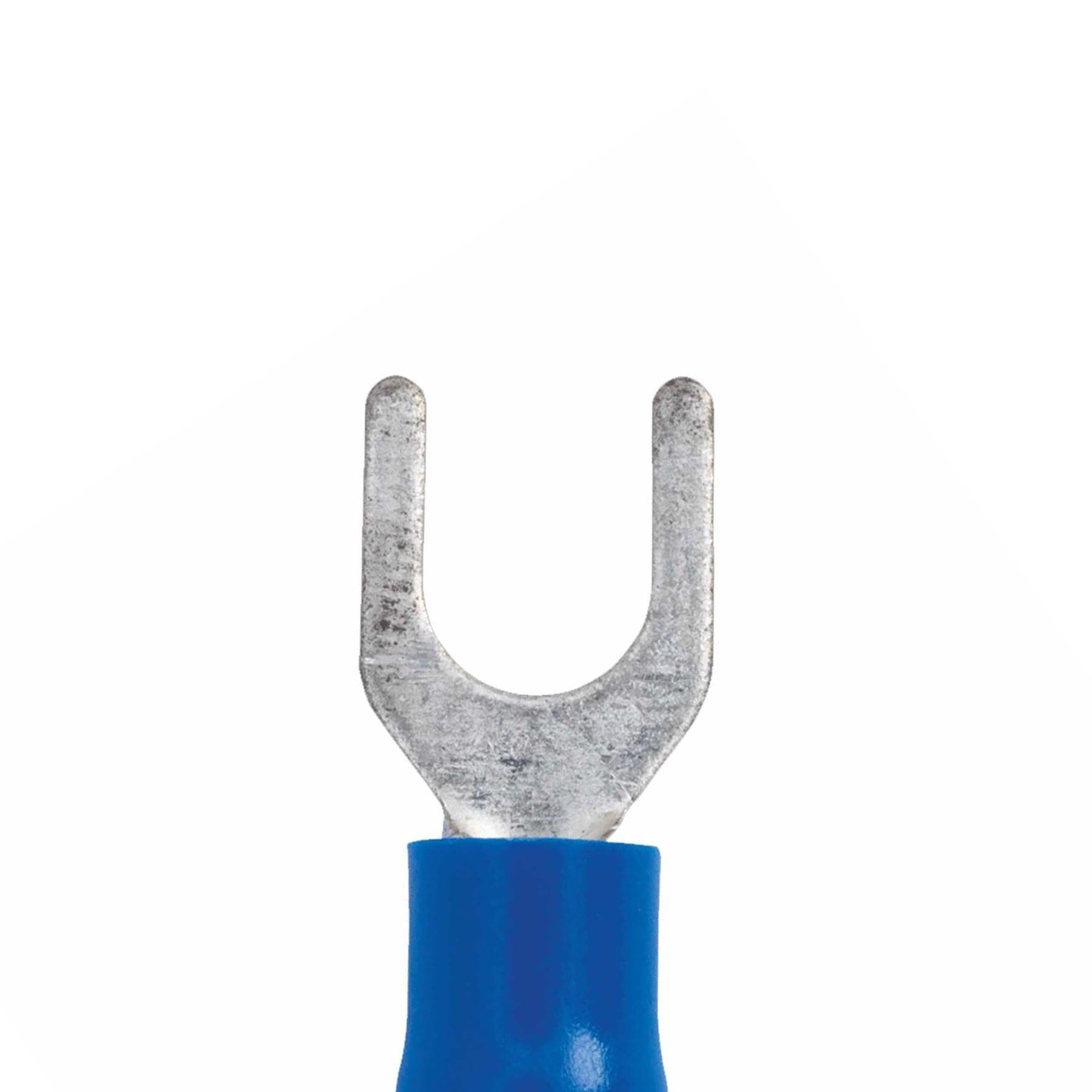 Easy-Entry Fork Terminal 5.3mm (2BA) Blue Pack of 100. Sealey