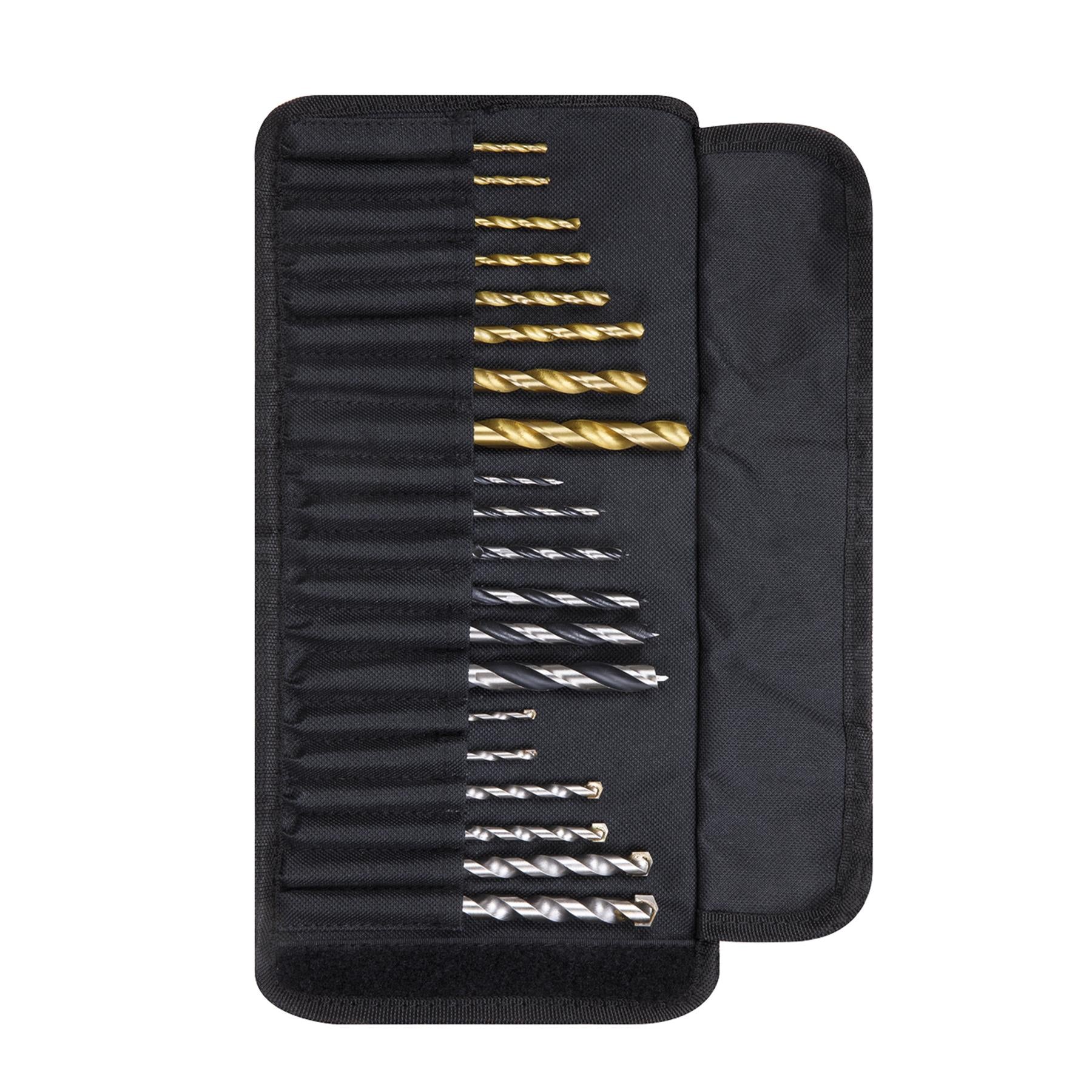 Sealey 20pc Drill Bit Set 1/4" Hex Shank Assorted HSS Coated/ Wood/ Masonry