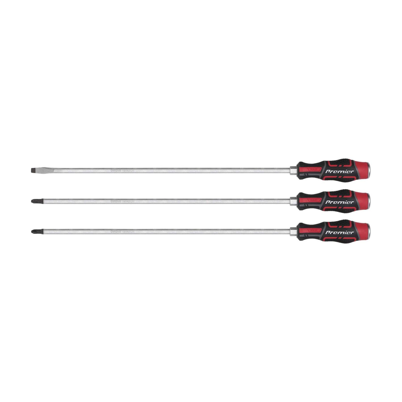 Sealey Screwdriver Set 3pc Hammer-Thru 450mm