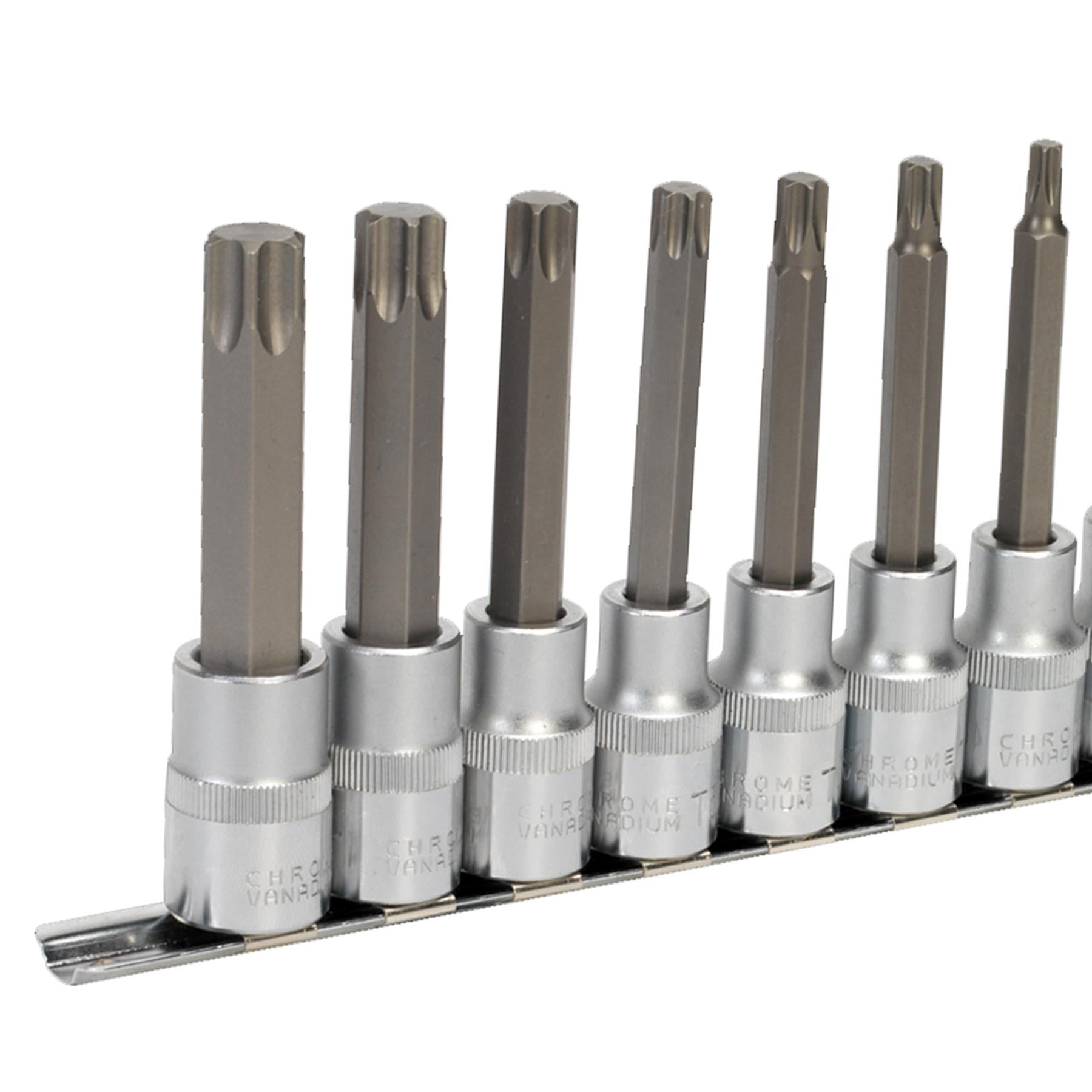 Sealey TRX-Star* Socket Bit Set 10pc 1/2"Sq Drive 100mm