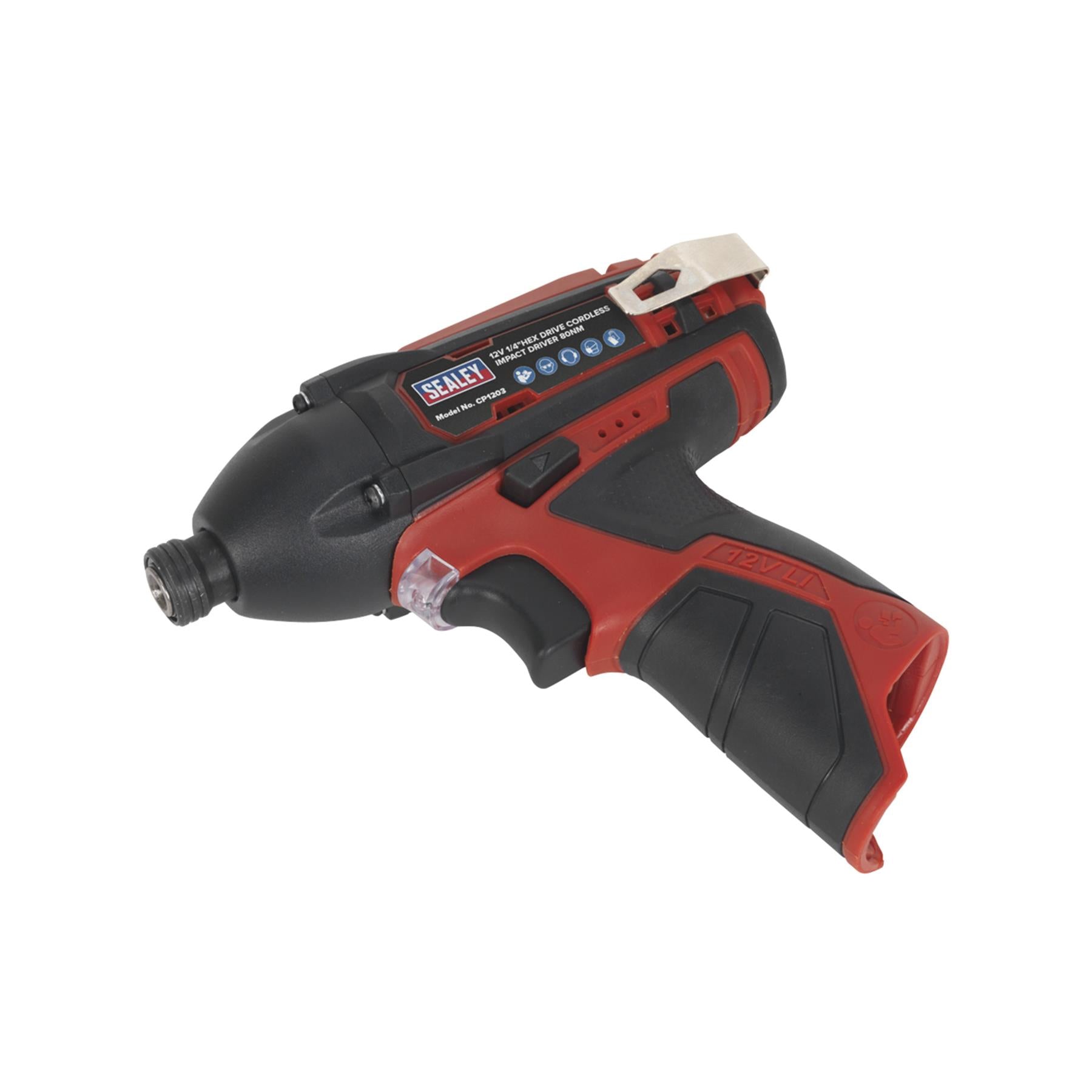 Sealey Cordless Impact Driver 1/4"Hex Dr 80Nm 12V Li-ion- Body Only