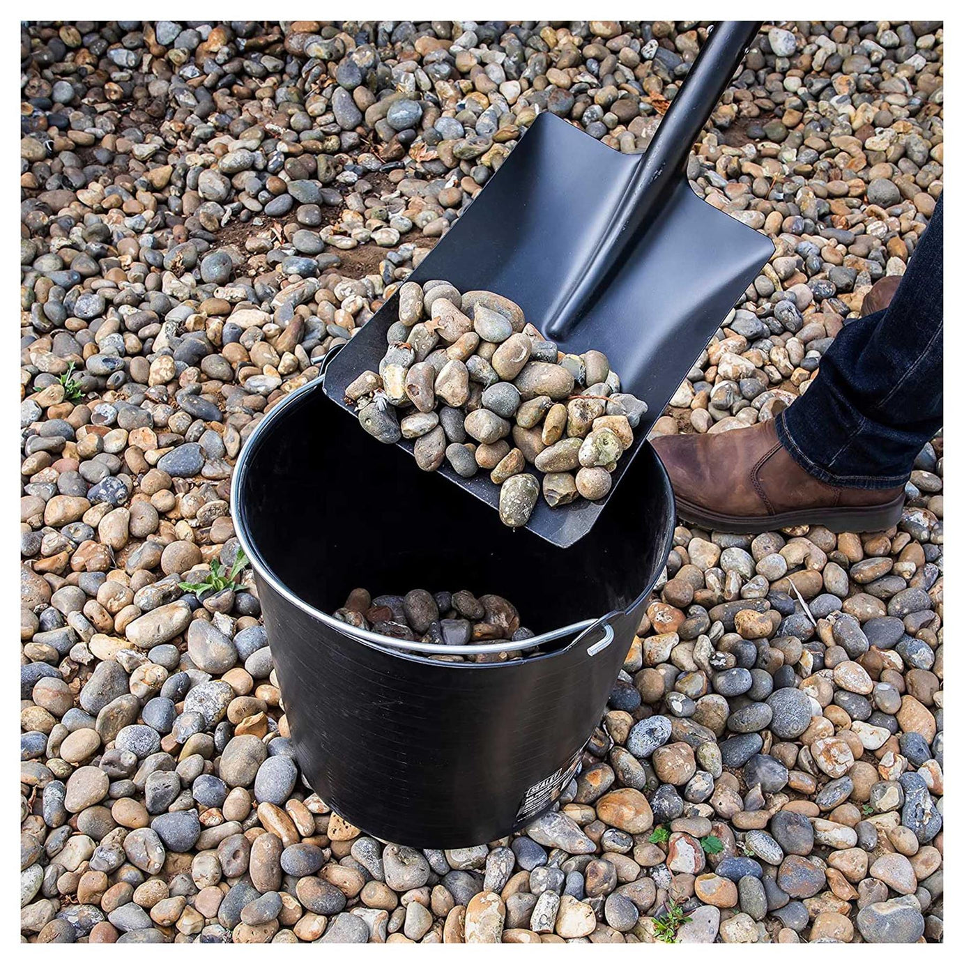 Sealey Heavy-Duty Flexi Tub 26L with Metal Handle - Black