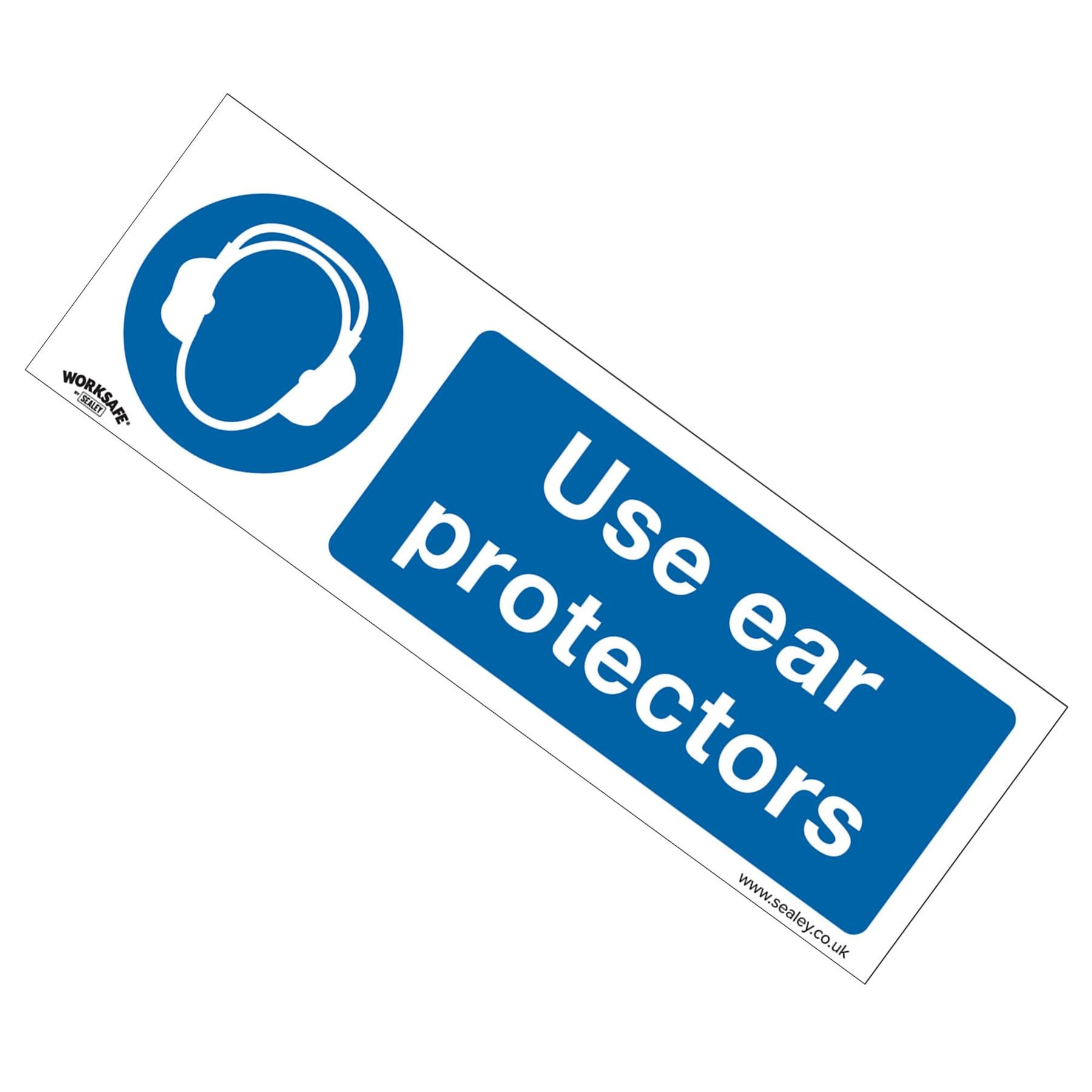 Mandatory Safety Sign - Use Ear Protectors - Self-Adhesive Vinyl