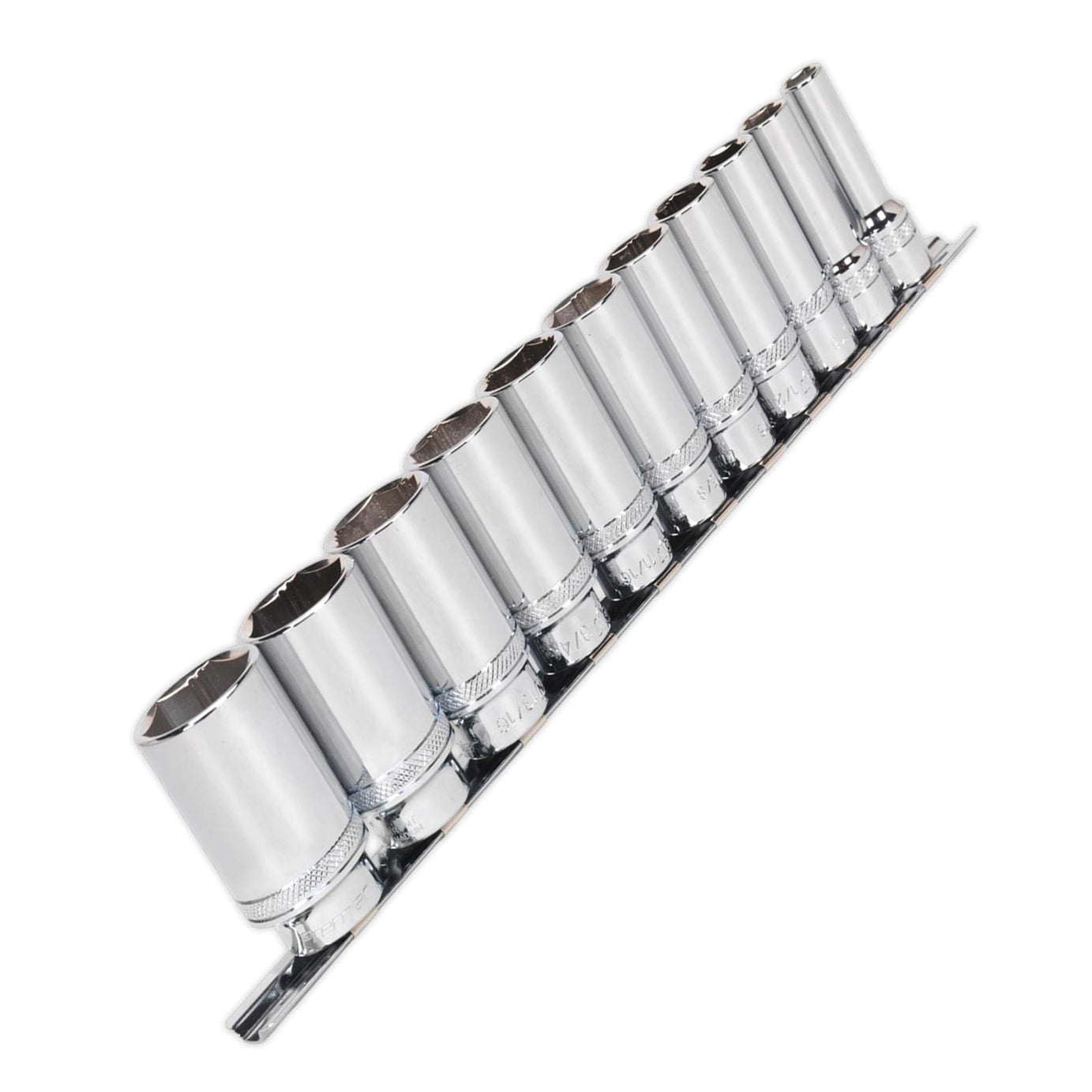 Sealey Socket Set 11pc 3/8"Sq Drive Deep Lock-On 6pt Imperial