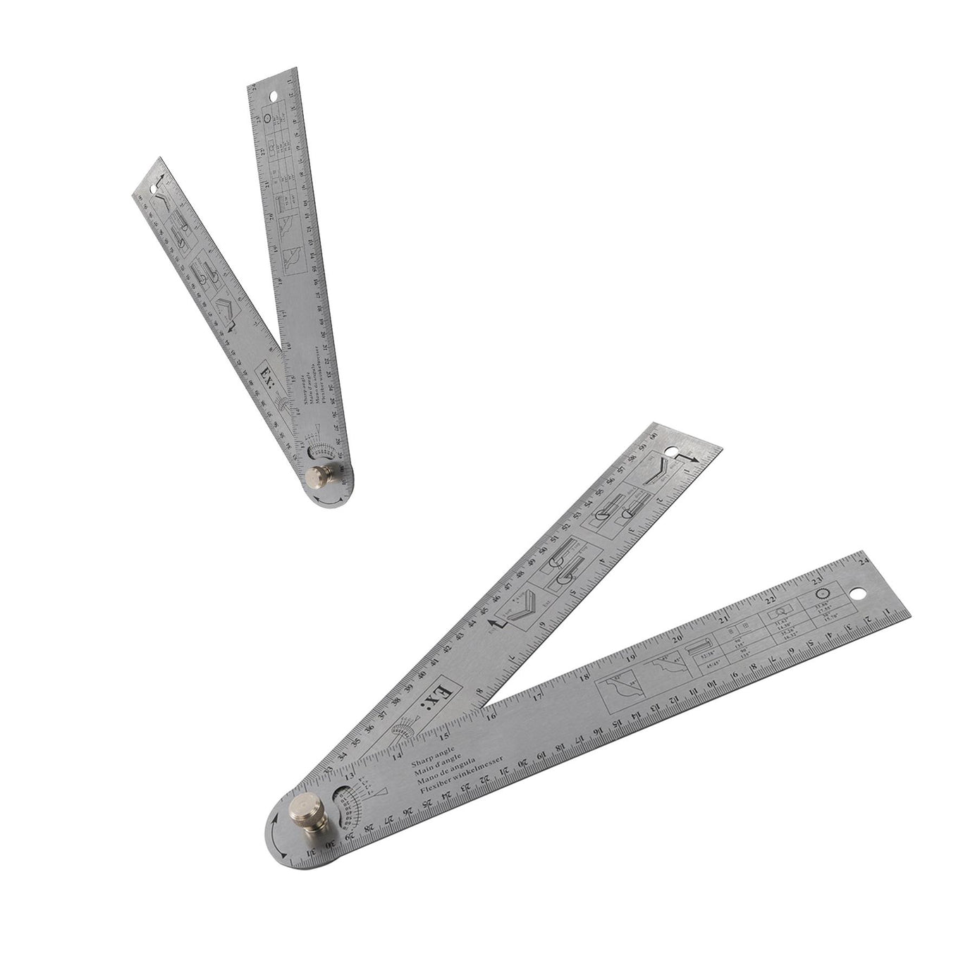 180 & 360 Degree Angle Finder Protractor Tool 600mm Steel Ruler Metric Imperial