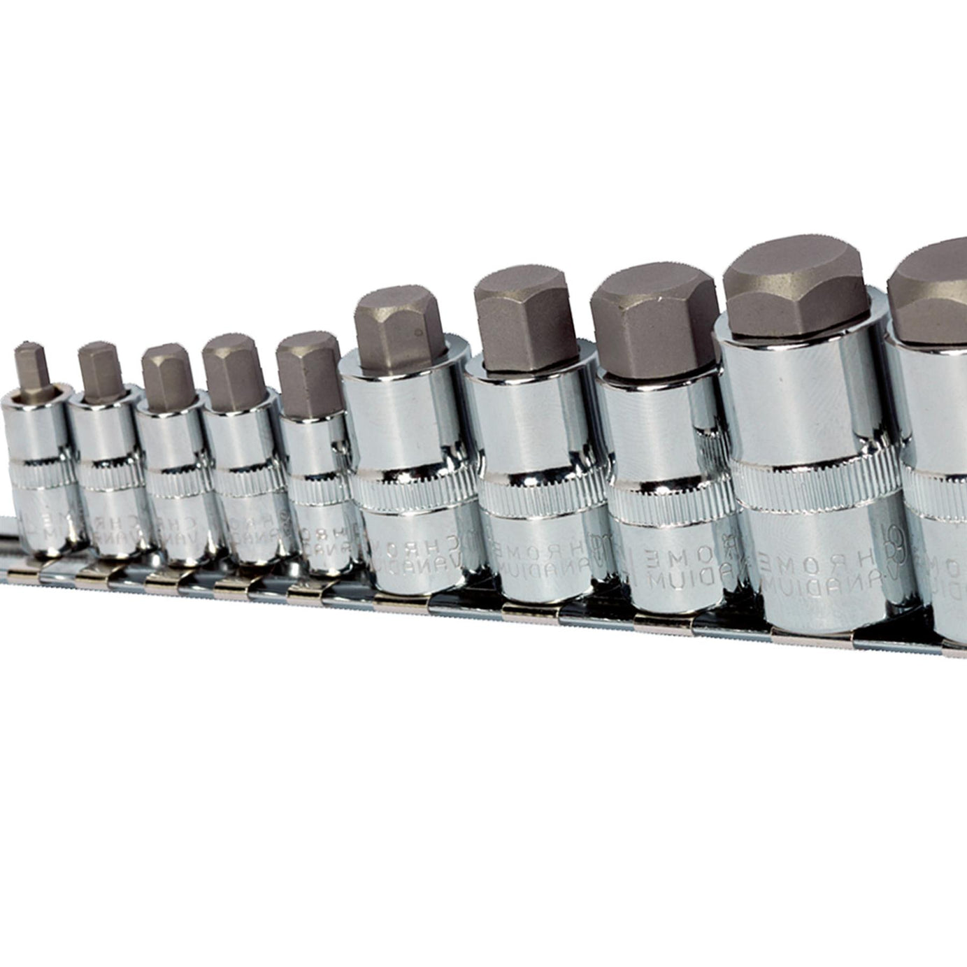 Sealey Hex Socket Bit Set 10pc Stubby 1/4", 3/8" & 1/2"Sq Drive
