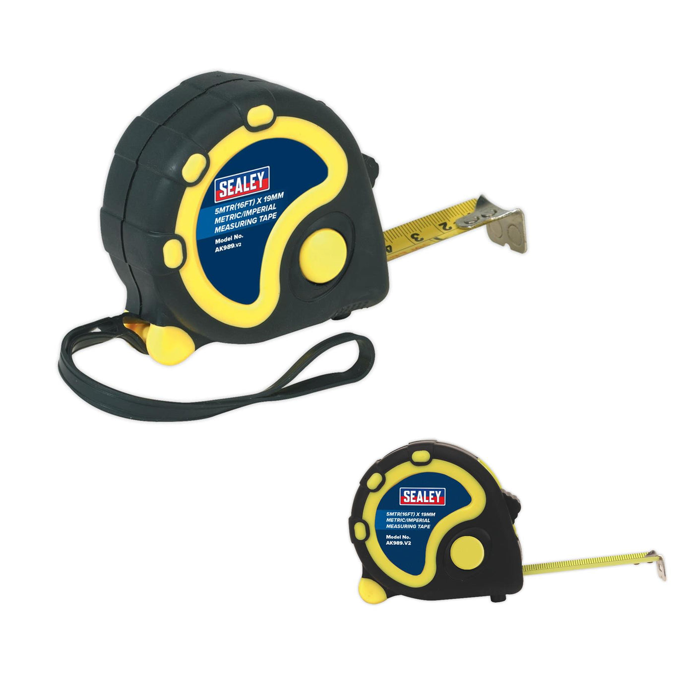 Sealey Rubber Tape Measure 5m(16ft) x 19mm - Metric/Imperial
