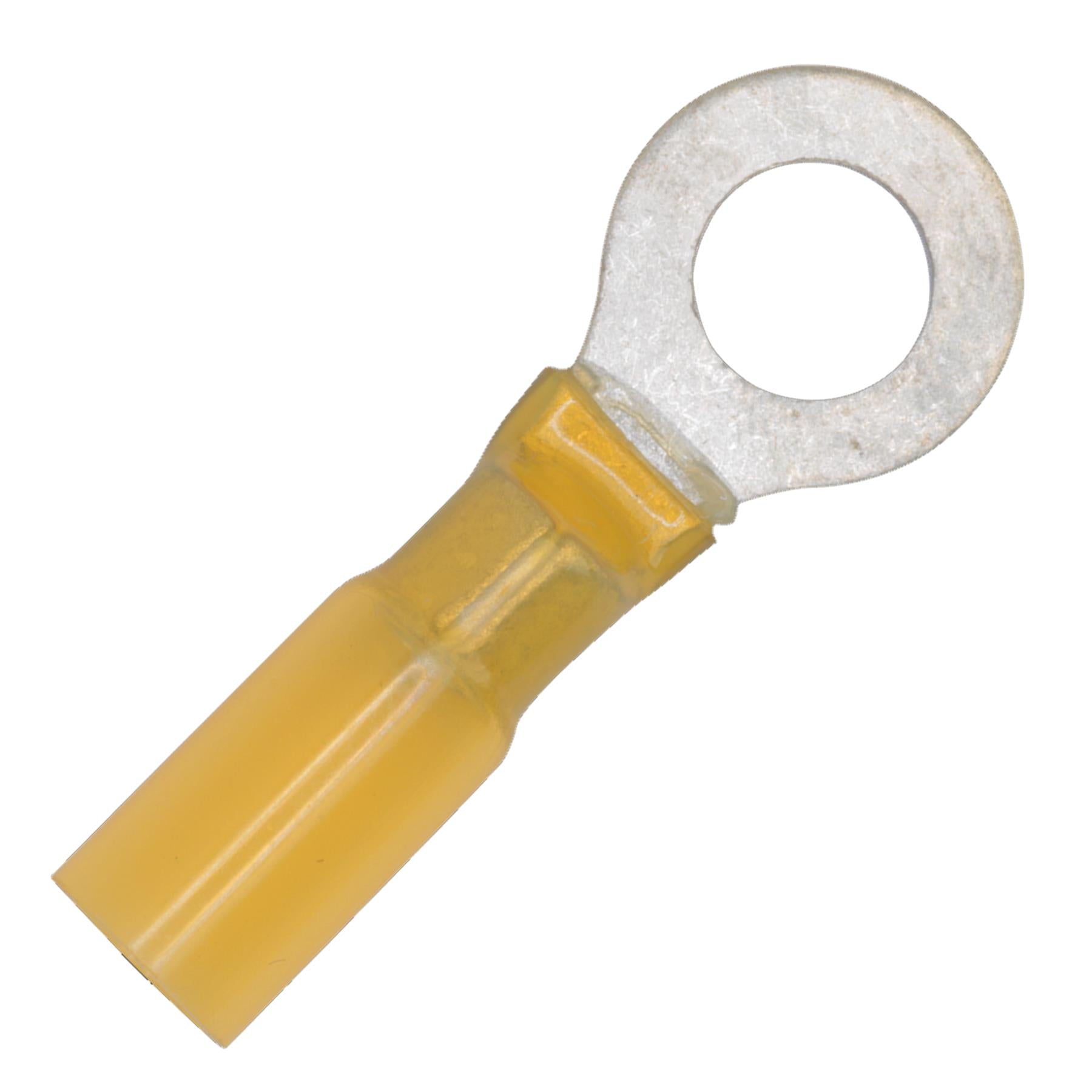 Heat Shrink Ring Terminal 8.4mm Yellow Pack of 25 Sealey