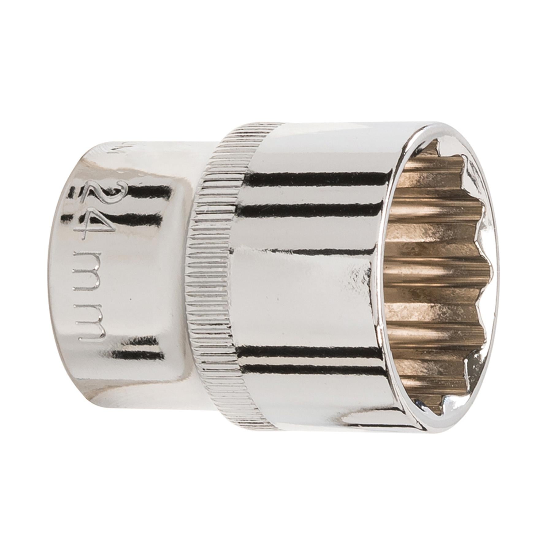 Socket 1/2" Drive 12pt Metric 12 Point Bi Hex Corrosion Resistant Socket 24mm