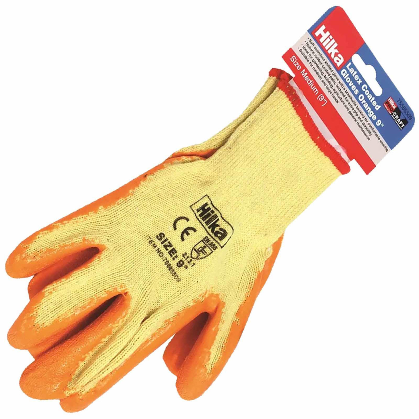 Orange Latex Coated Work Gloves