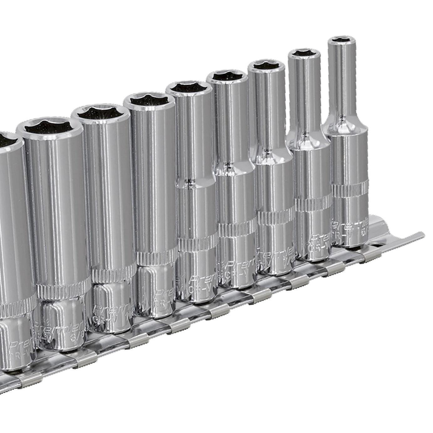 Sealey Socket Set 11pc 1/4"Sq Drive Deep WallDrive Imperial