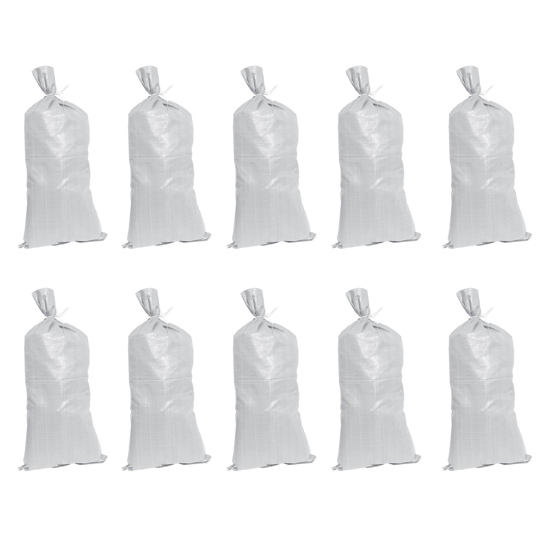 10Pk Sand Bags 750 X 330mm 80Gsm Woven Material Sandbags Tie String Included