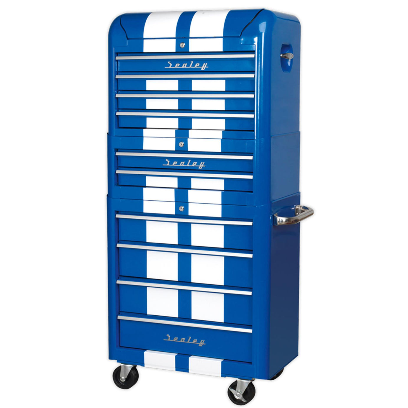 Sealey Retro Style Combination 10 Drawer - Blue/White Stripes
