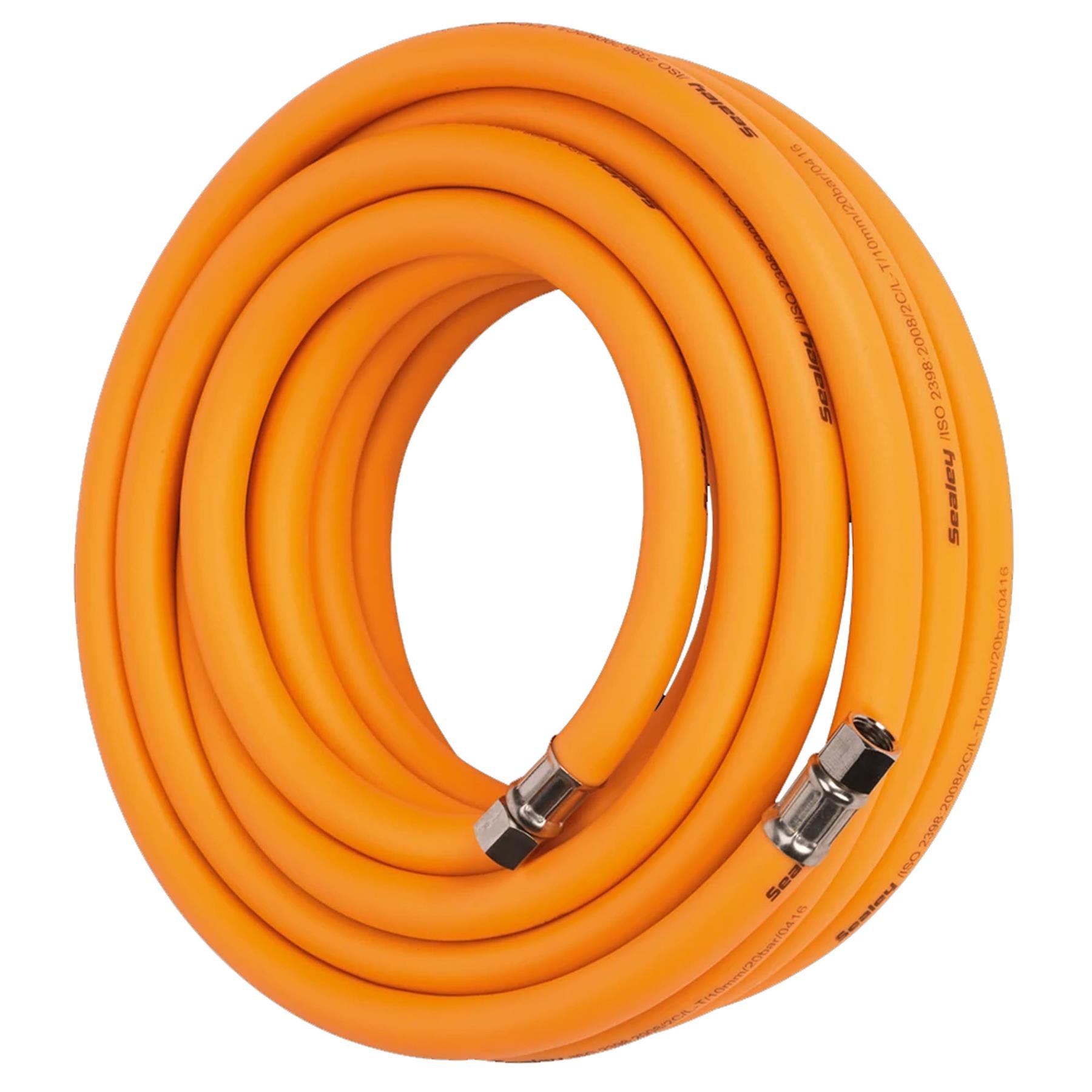 Sealey Air Hose 10m x 8mm Hybrid High-Visibility 1/4"BSP Unions