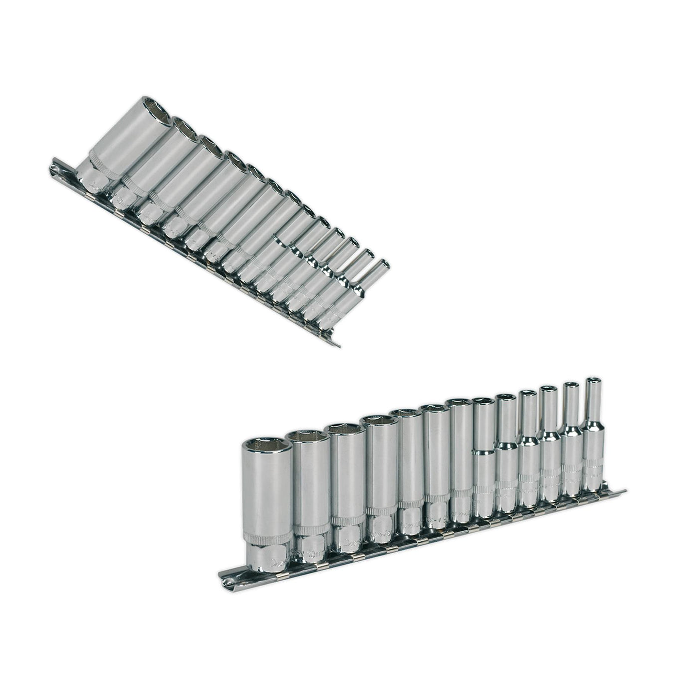 Sealey Socket Set 13pc 1/4"Sq Drive Deep WallDrive Metric