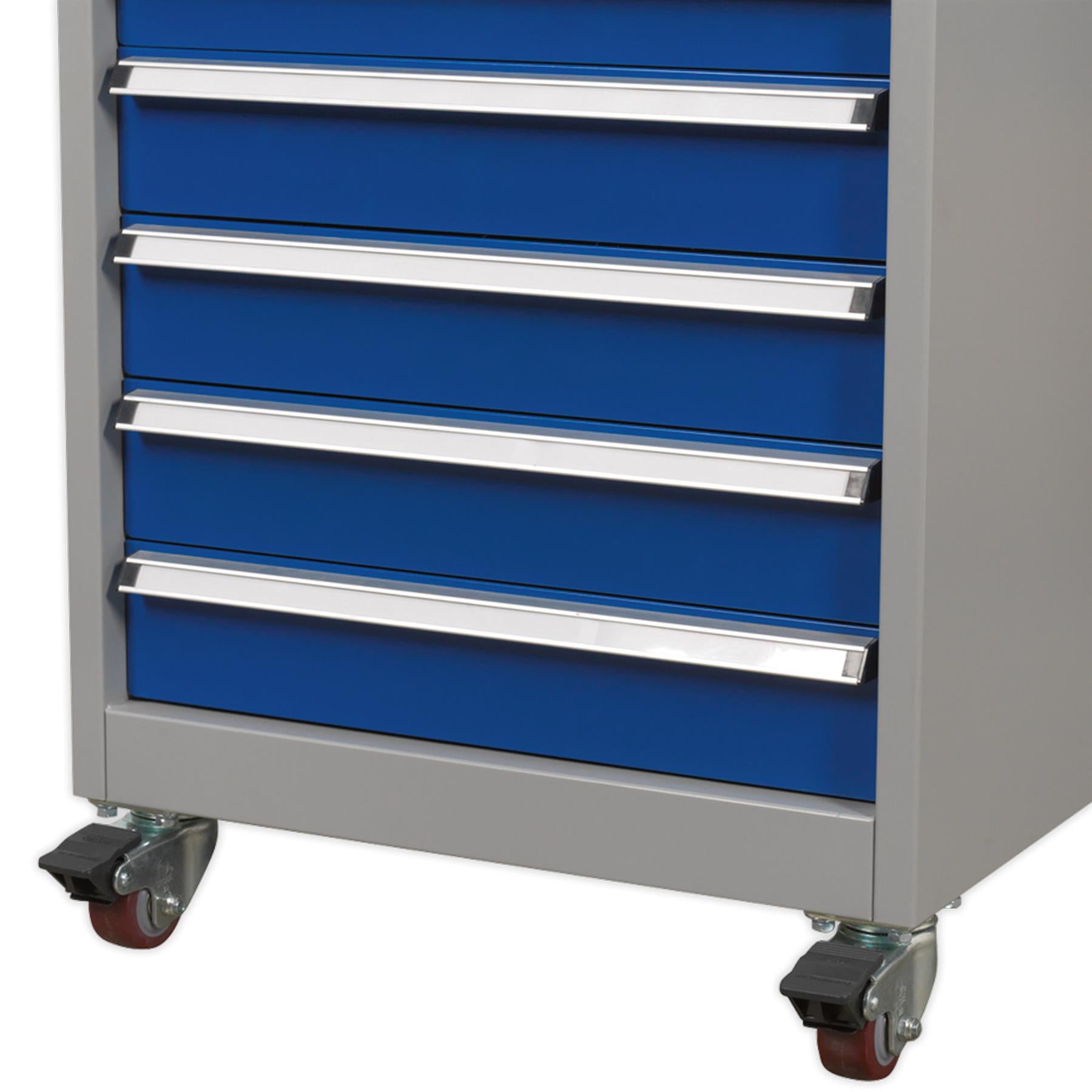Sealey Mobile Industrial Cabinet 5 Drawer with a load bearing of up to 40kg.