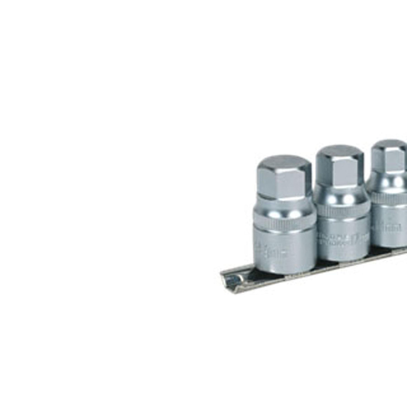 Sealey Hex Socket Bit Set with Rail 6pc Stubby 1/2"Sq Drive Metric
