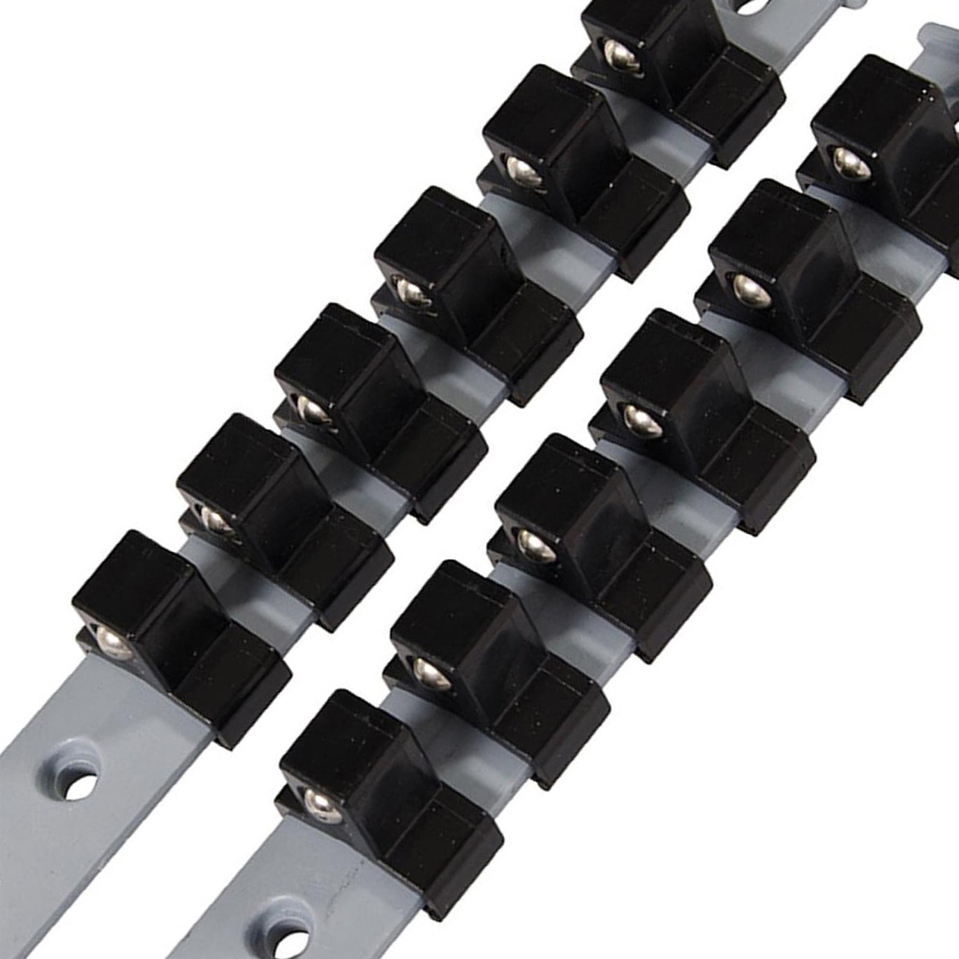 1/2" Drive Socket Holder Storage Organiser Rail Snap Set - 12 Clips Wall Mounting