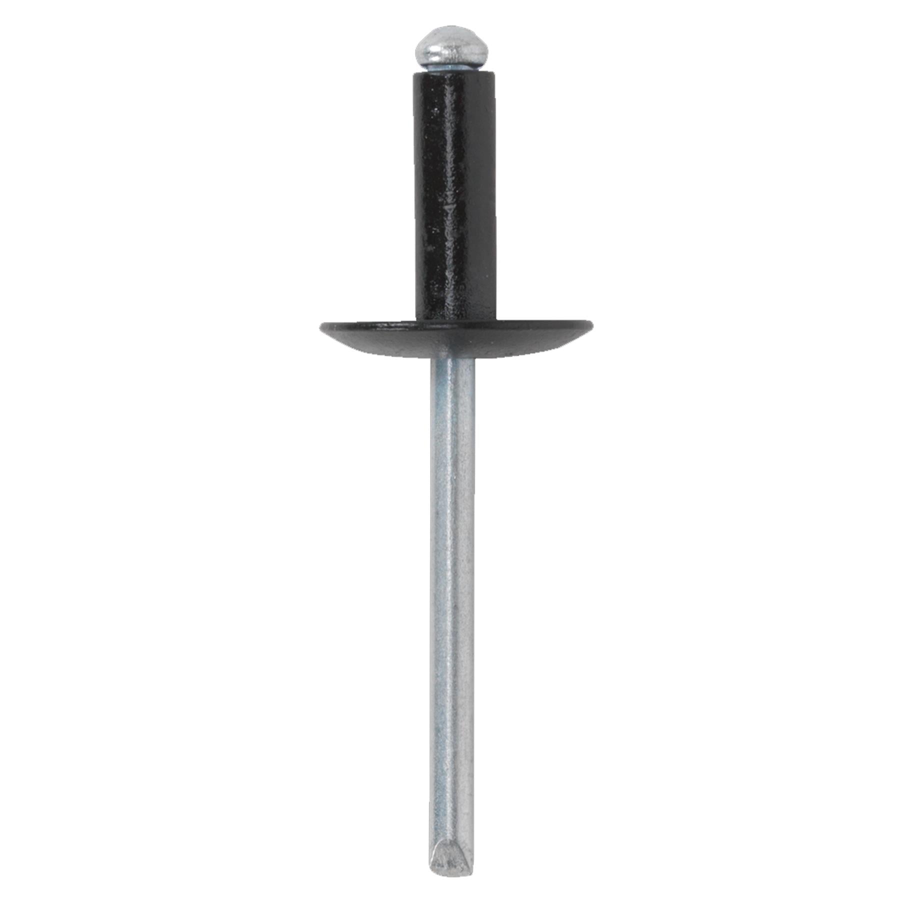 Sealey Aluminium Rivet Black Large Flange 4.8 x 18mm Pack of 200