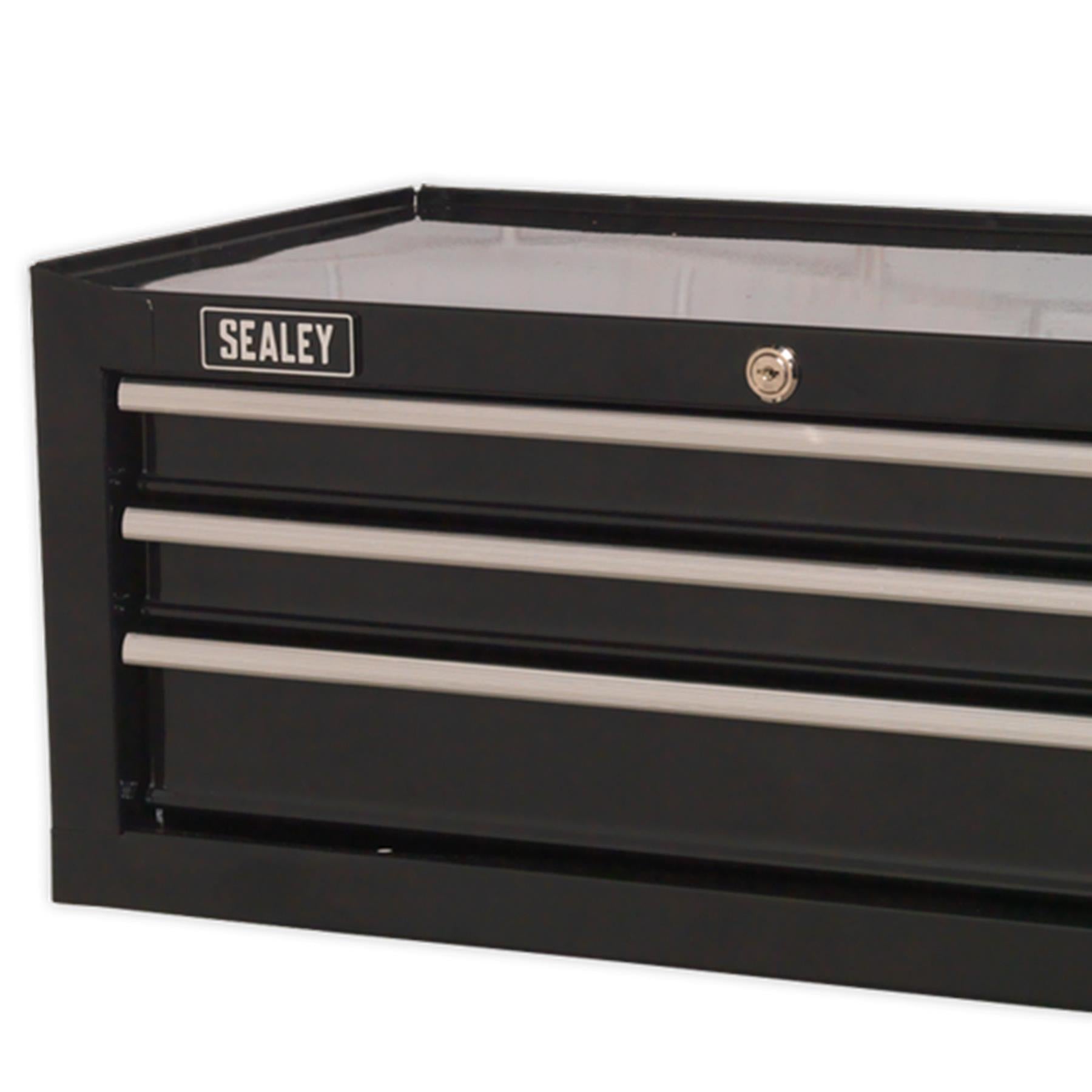 Sealey Mid-Box 3 Drawer with Ball-Bearing Slides - Black