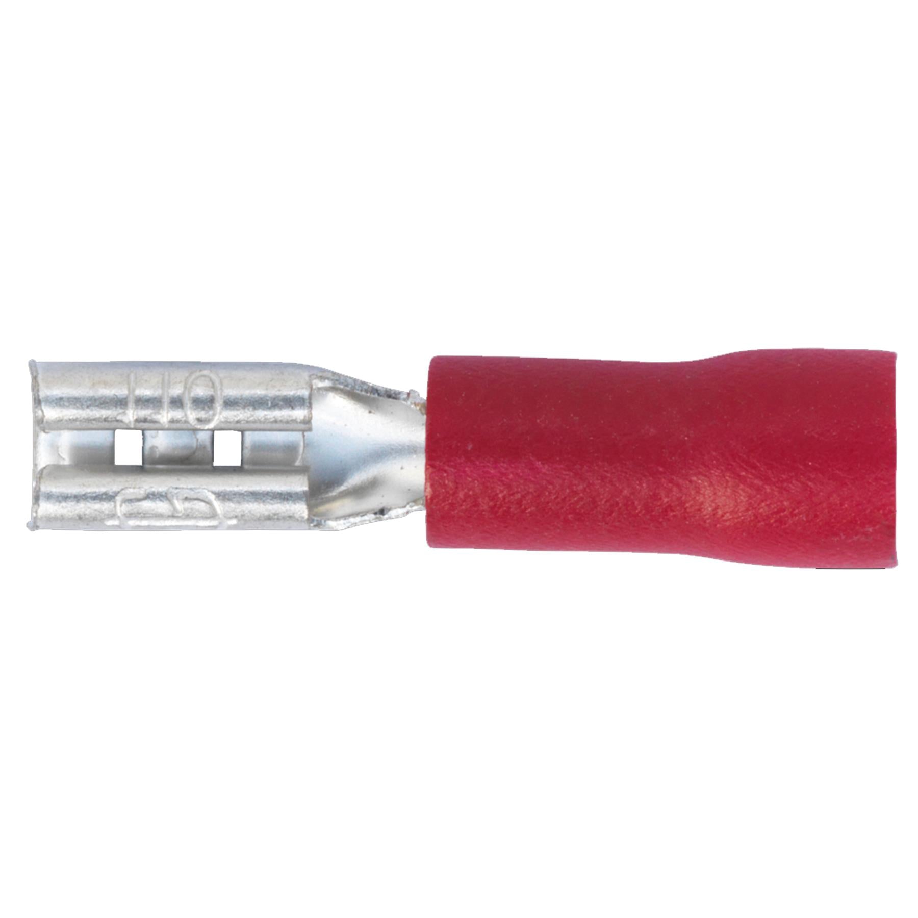 Sealey Push-On Terminal 2.8mm Female Red Pack of 100