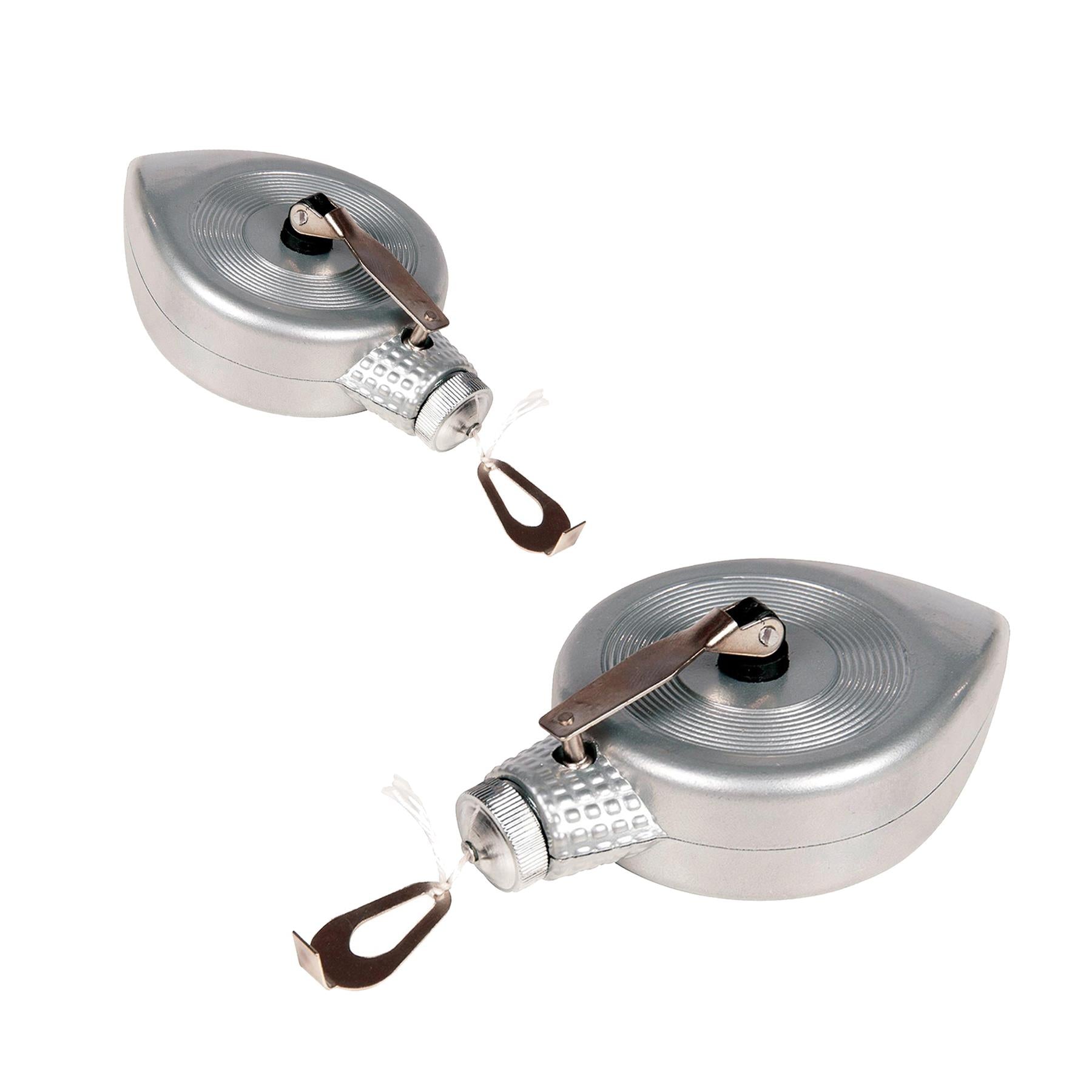 Metal Chalk Line Reel Plumb Bob Lightweight Durable Aluminium 30 metre