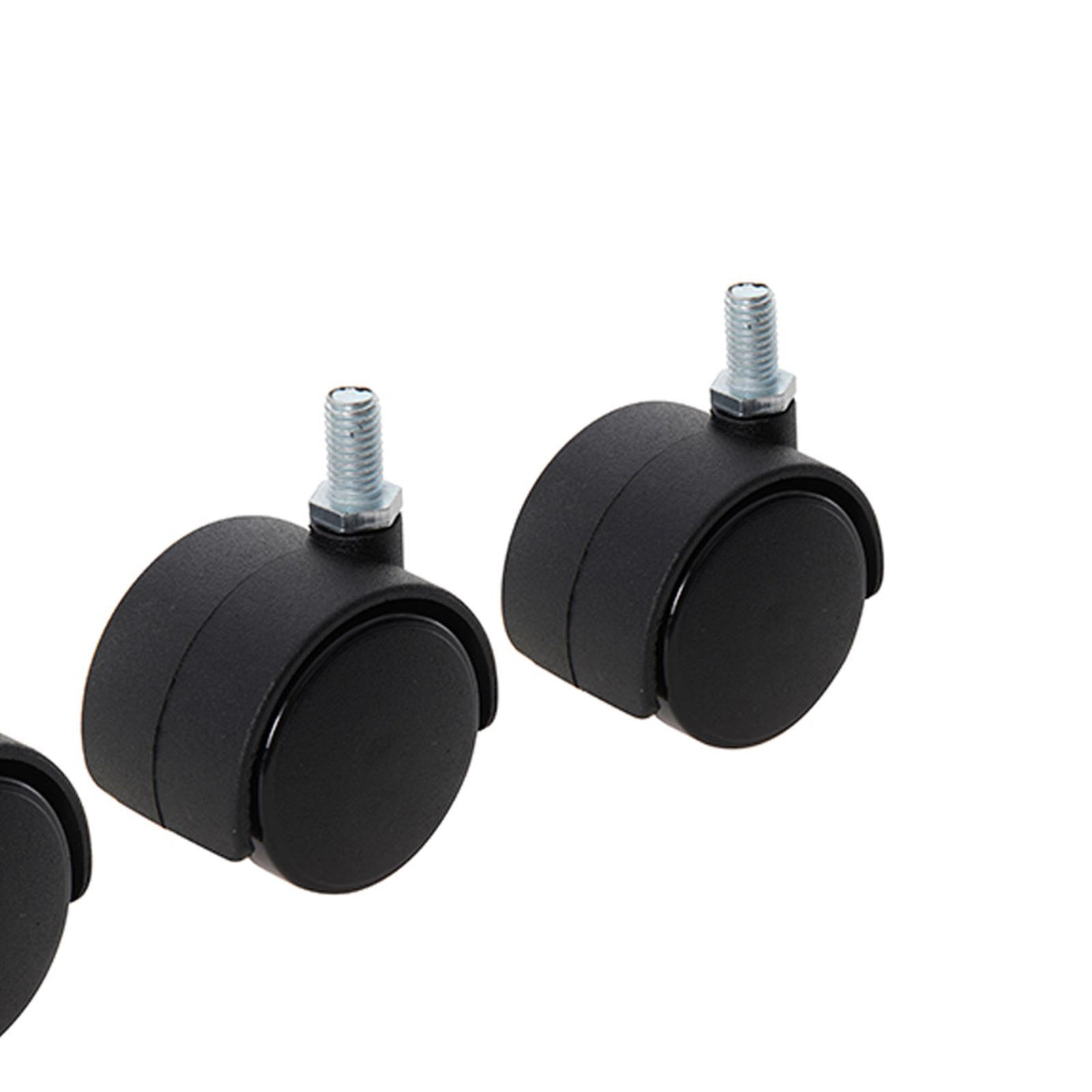 4Pk Twin Wheel Castor Bolt - 40mm Bolt Twin Swivel Action Non-Marking Tyres