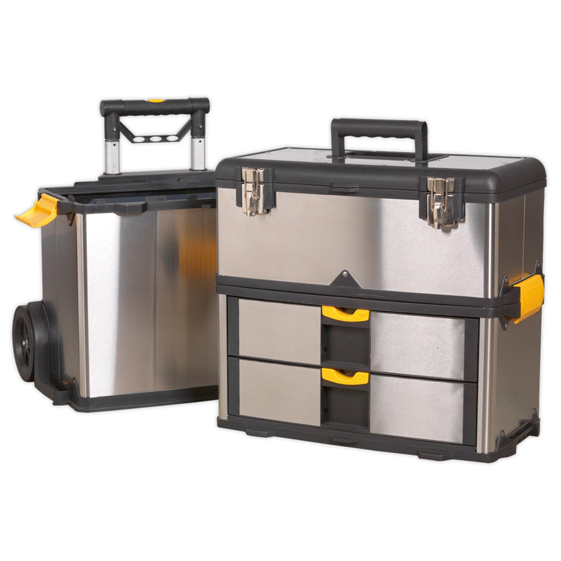 Sealey Mobile Stainless Steel/Composite Toolbox - 3 Compartment
