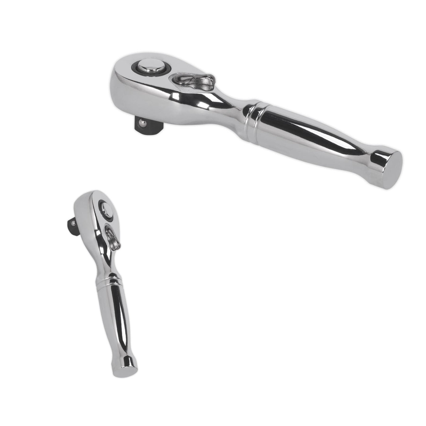 Sealey Stubby Ratchet Wrench 1/4"Sq Drive Pear-Head Flip Reverse