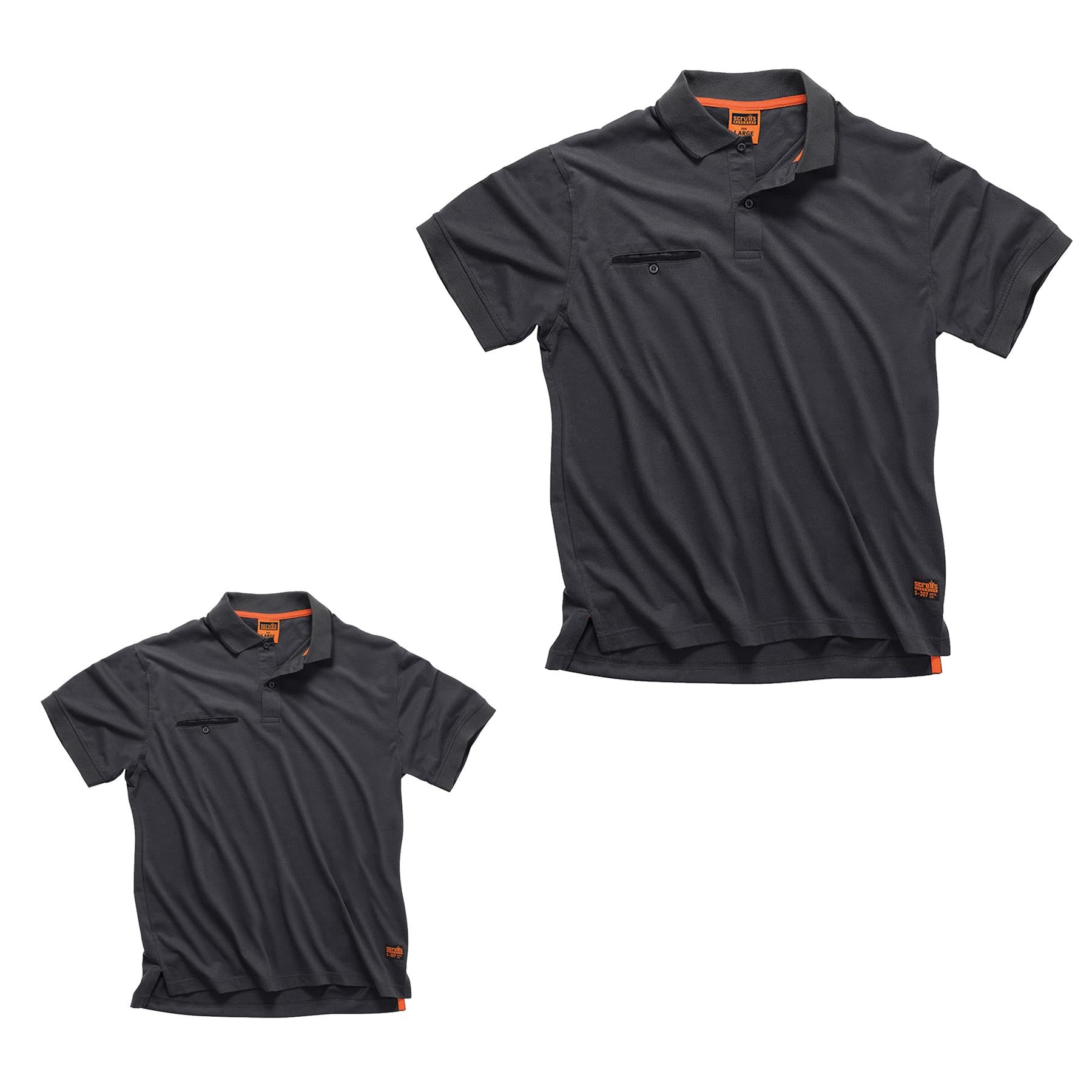 Scruffs Graphite Grey Polo Shirt Short Sleeve Workwear Mens T Shirt Size M