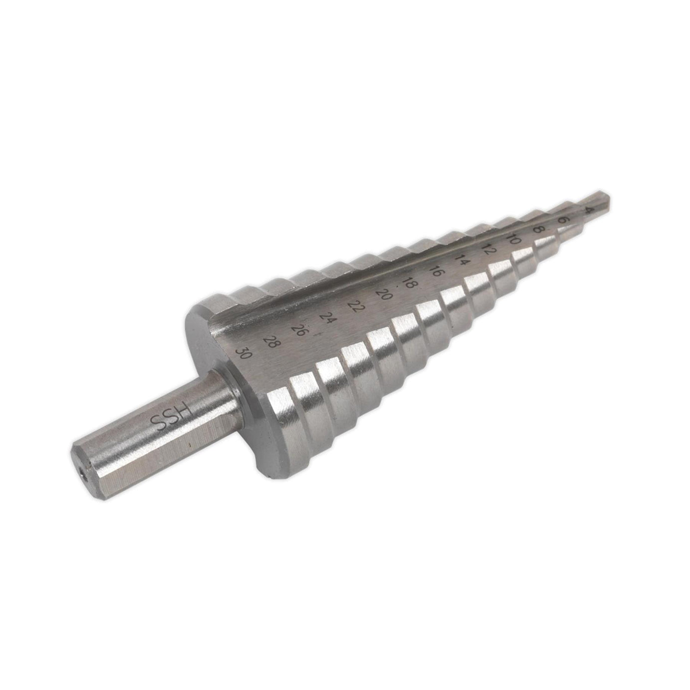 Sealey Step Drill Bit HSS 4341 Double Straight Flute 4-30mm AK4745