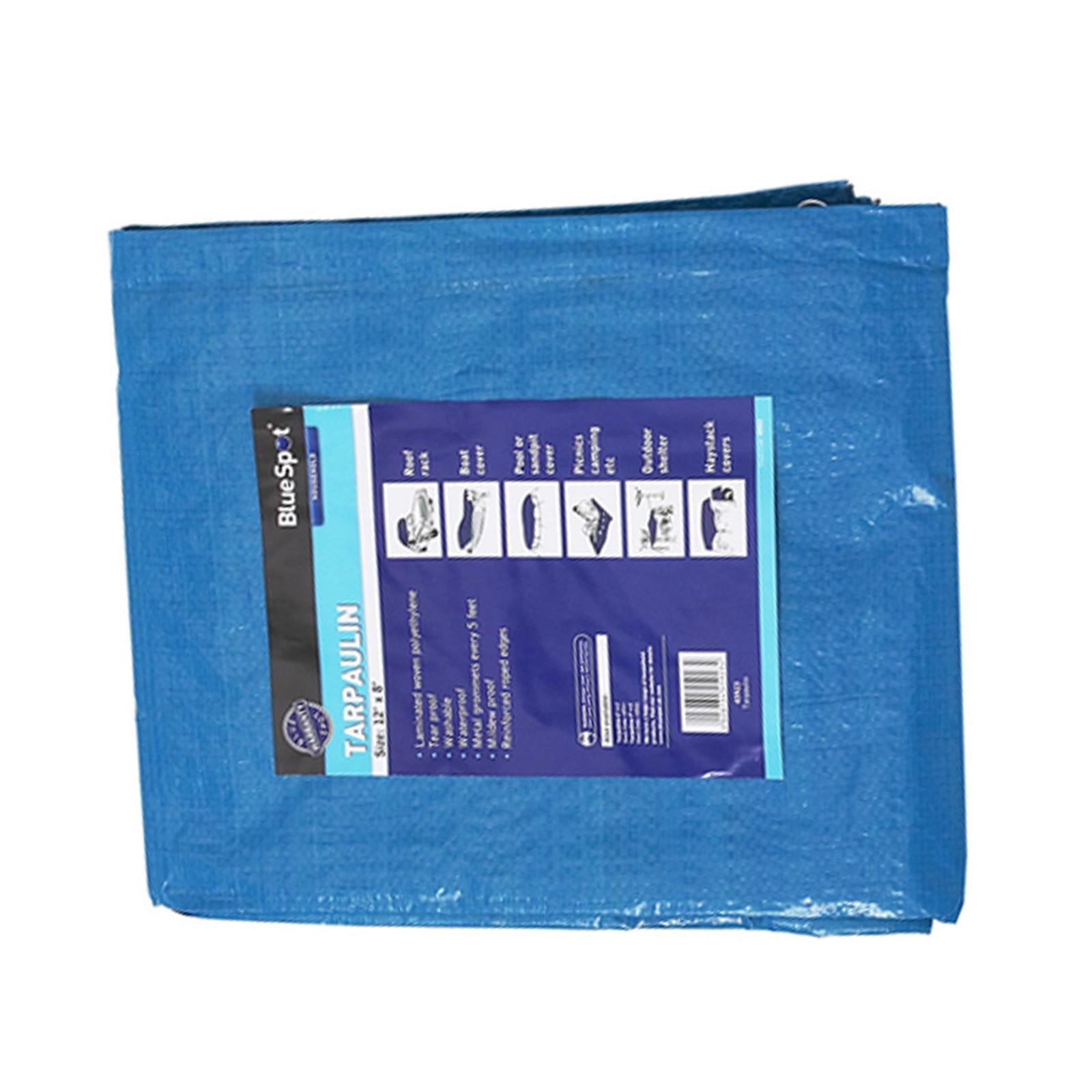 BlueSpot Tarpaulin Blue Waterproof Cover 3.6m x 2.4 Tarp Ground Camping Sheet