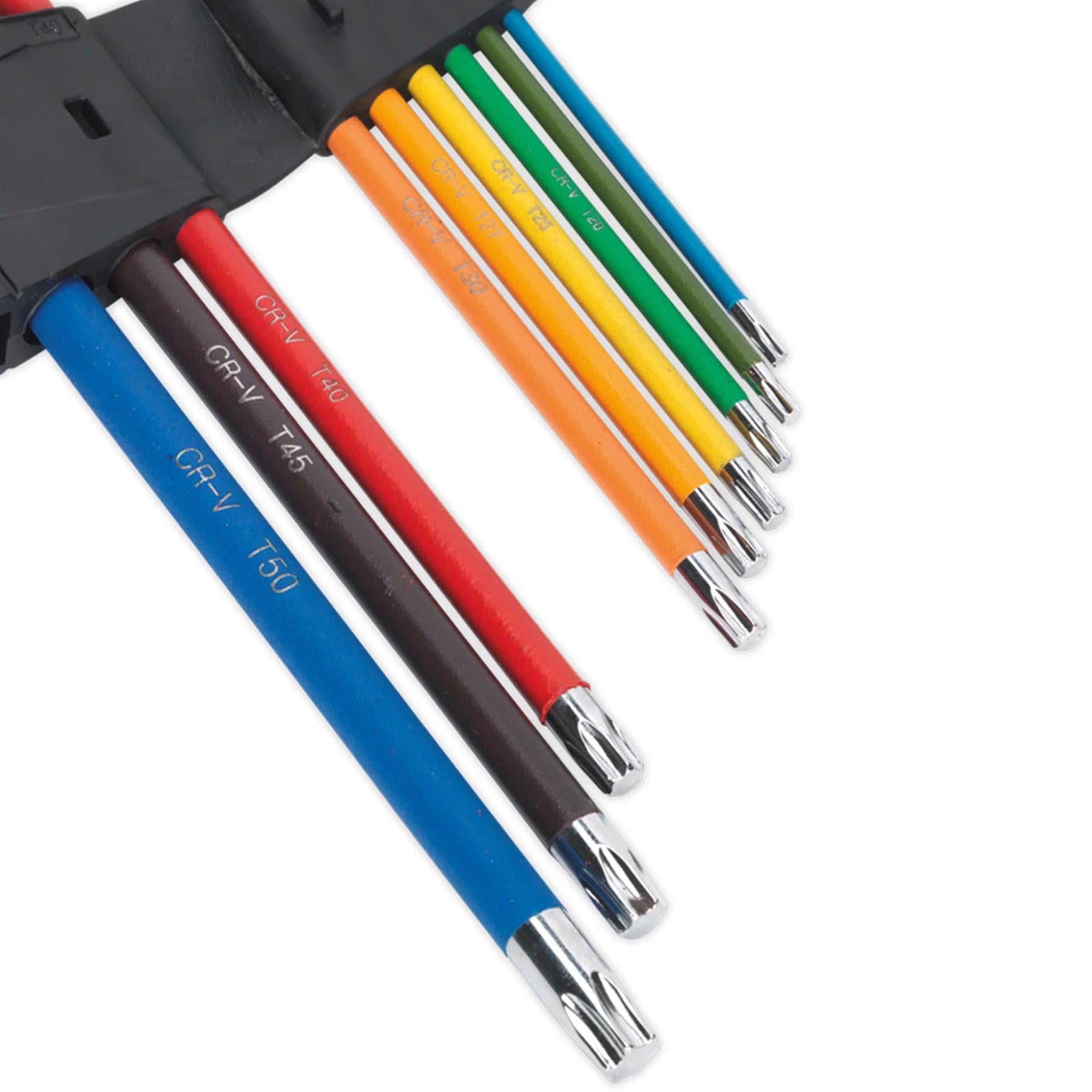 Sealey TRX-Star* Key Set 9pc Colour-Coded Extra Long