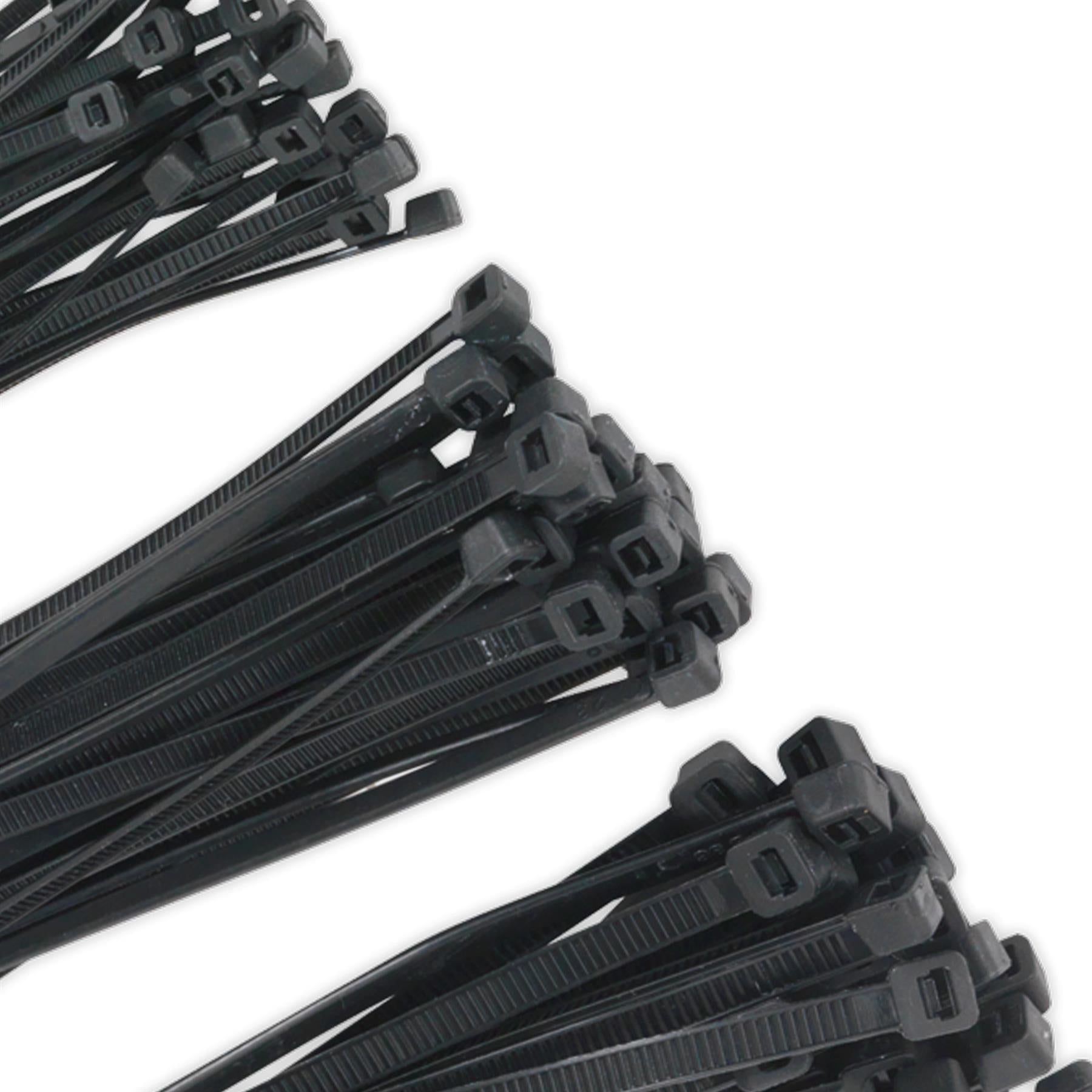 Sealey Cable Tie Assortment Black Pack of 75 Garage Workshop DIY